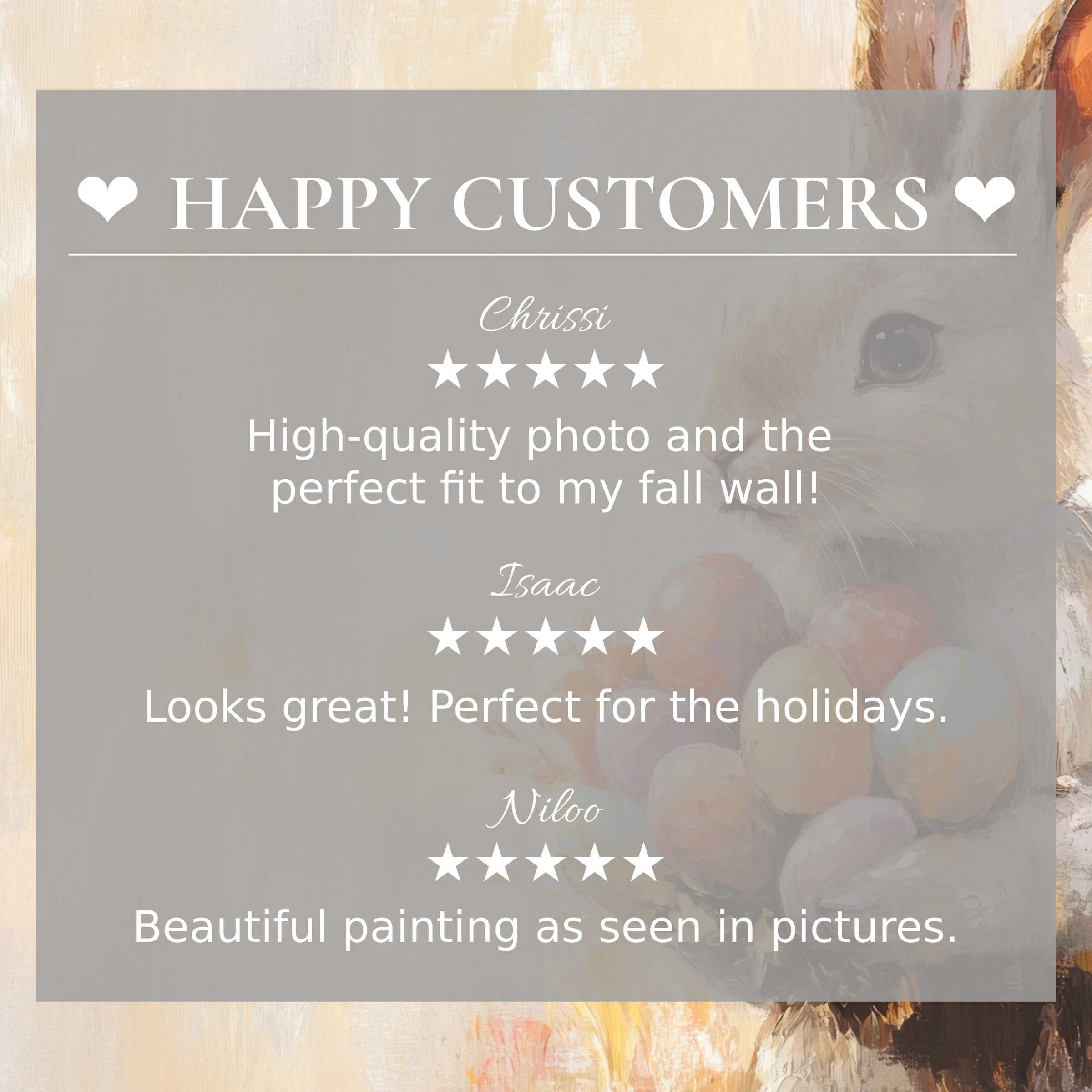 Elegant easter art for Frame TV with soft abstract sunset tones, showcasing happy customer reviews for trust and style