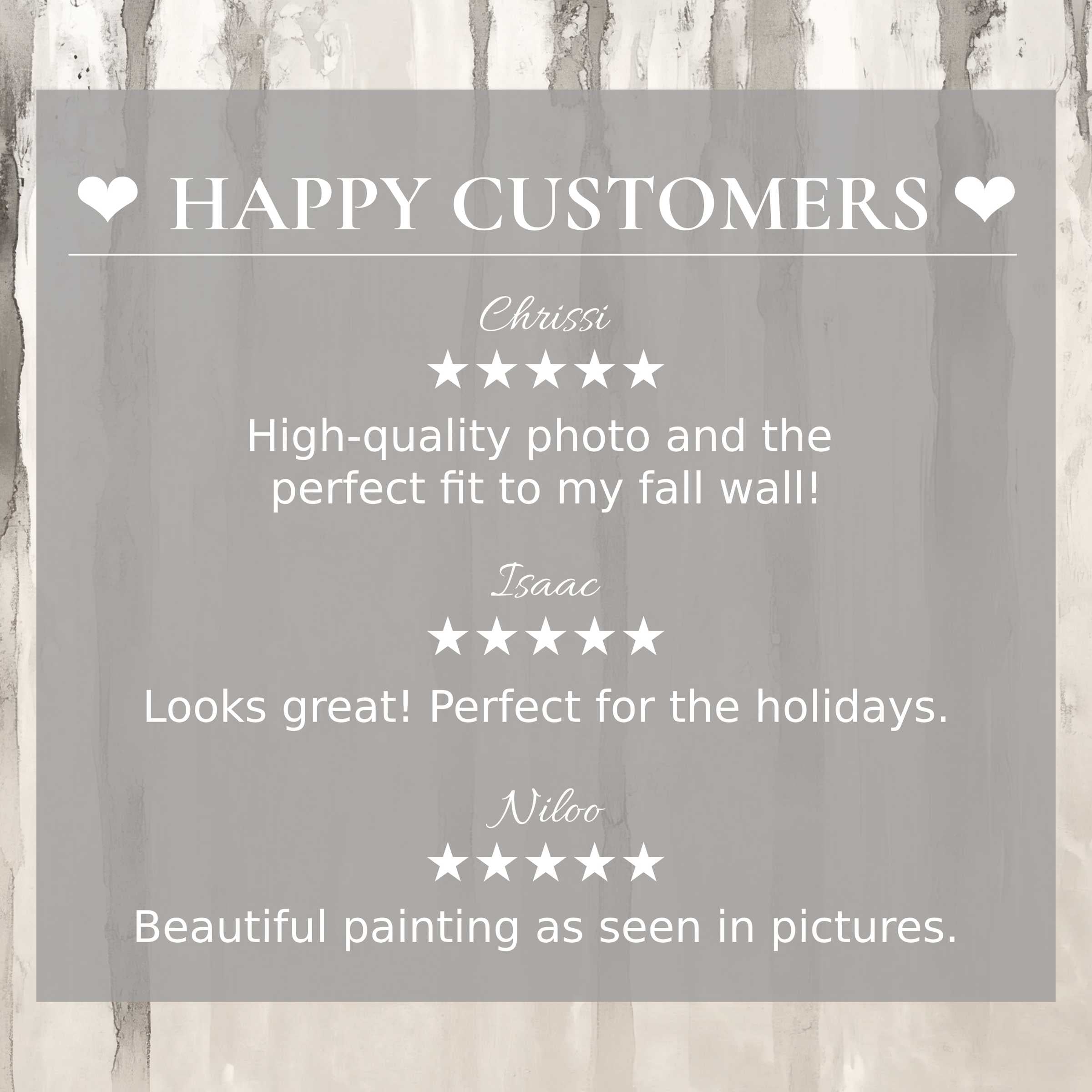 Neutral art for Frame TV with abstract gray tones; happy customer reviews build trust and showcase elegance