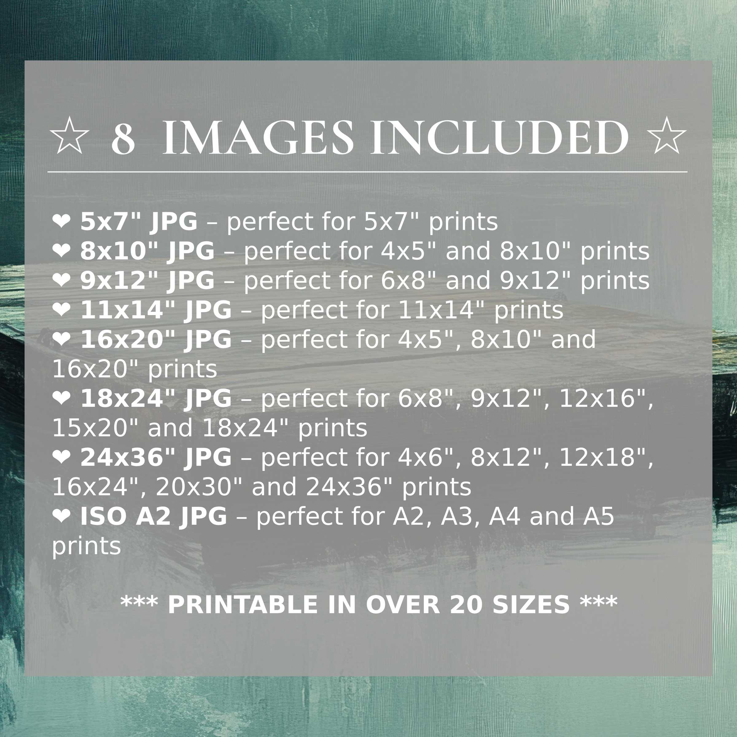 Radiant beach digital print in soothing teal and seafoam hues, available in 8 high-quality sizes for versatile modern decor