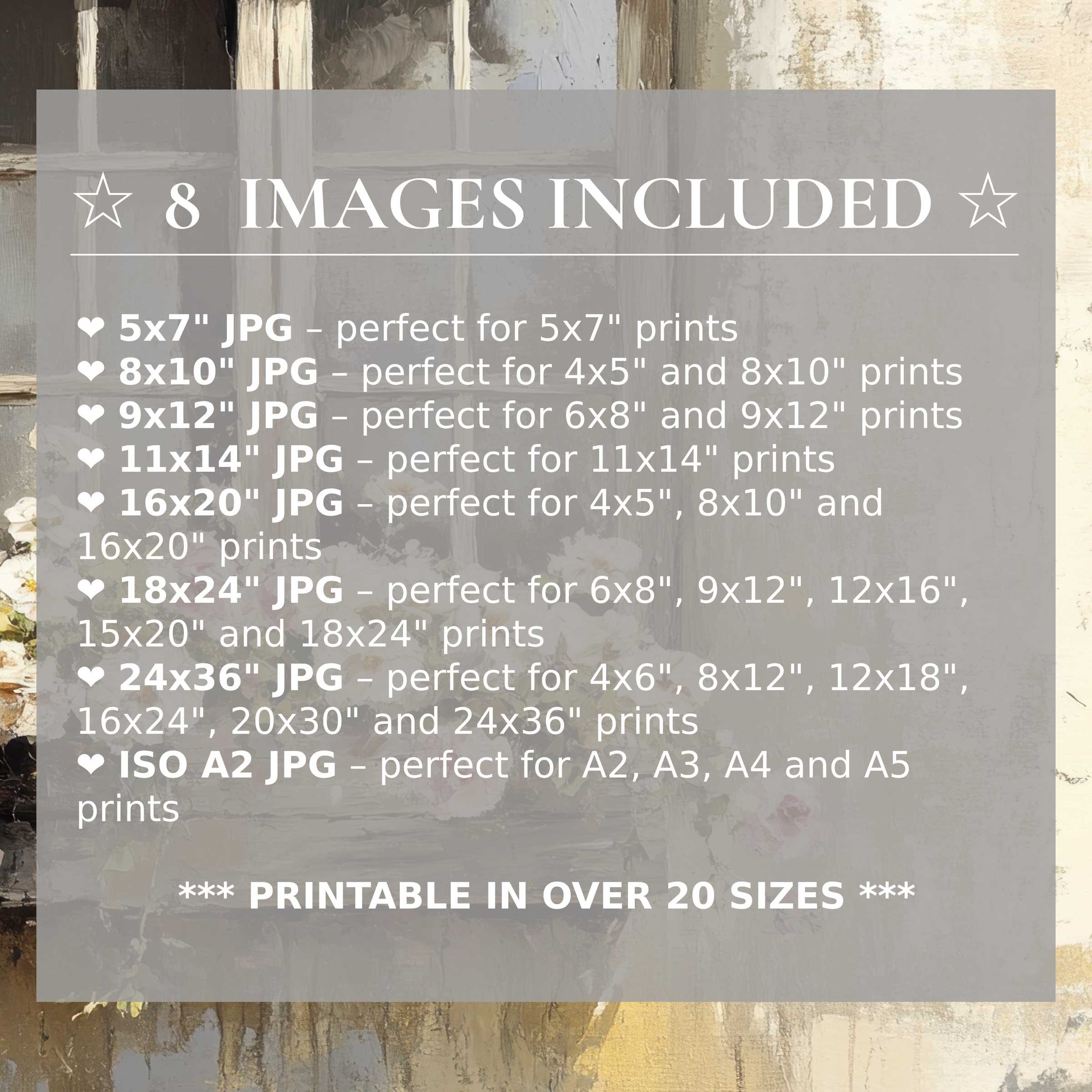 Farmhouse digital print radiates warm neutrals and soft greys, included in 8 high-quality sizes to elevate any modern space