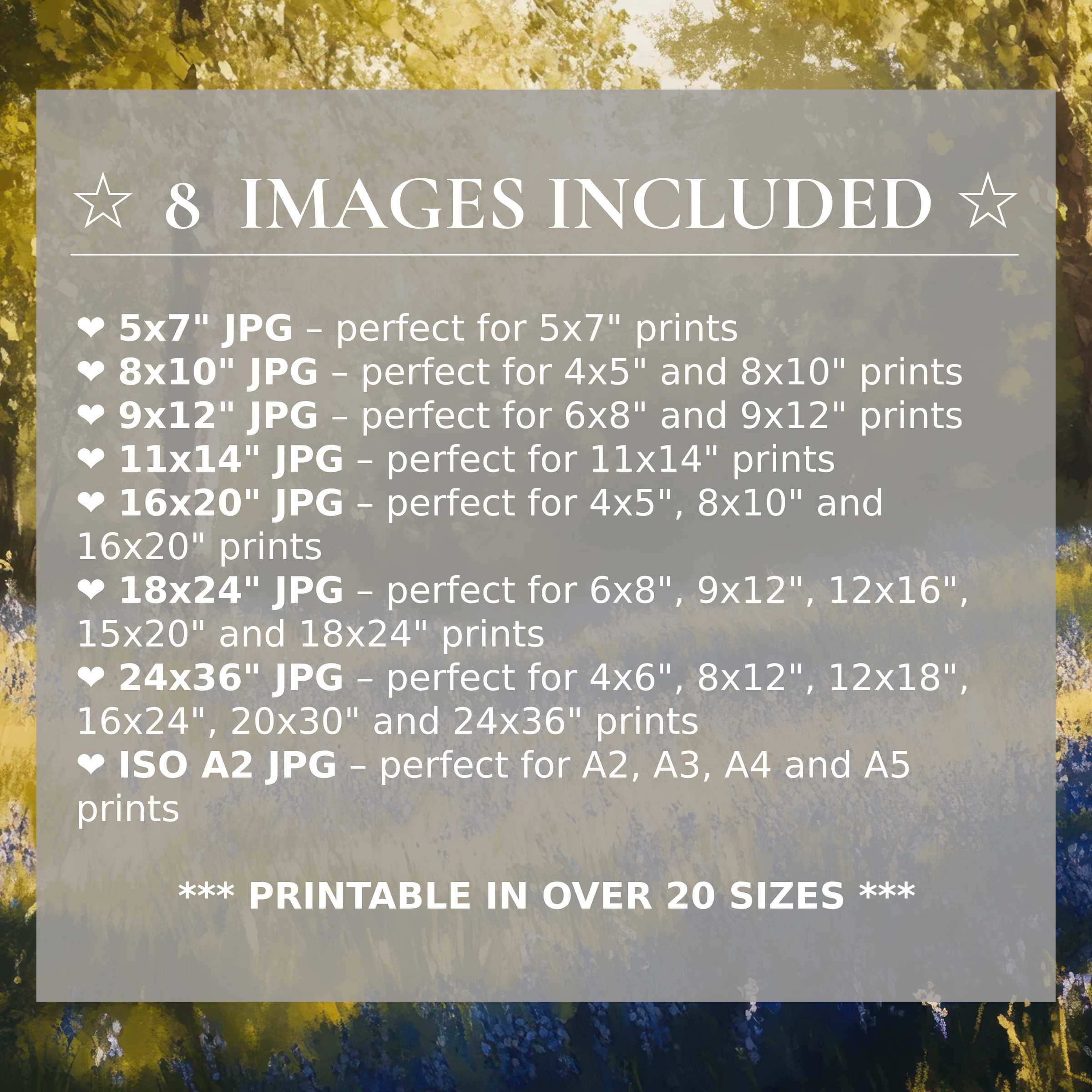 Radiant spring digital print in lush greens and warm golds, offered in 8 high-quality sizes to elevate modern interiors
