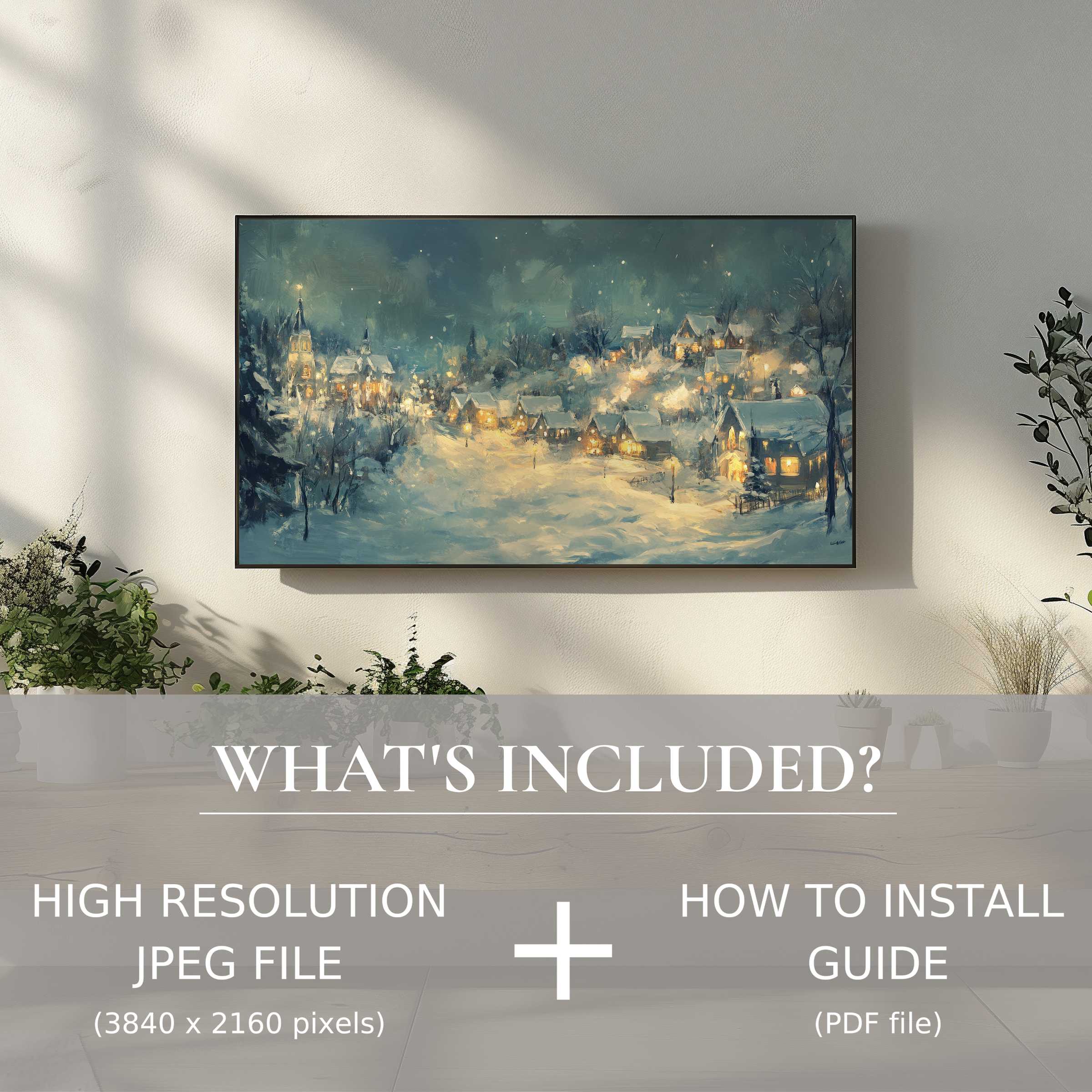 Elegant christmas digital TV art download brightens modern living rooms with easy digital use to enhance sophisticated spaces