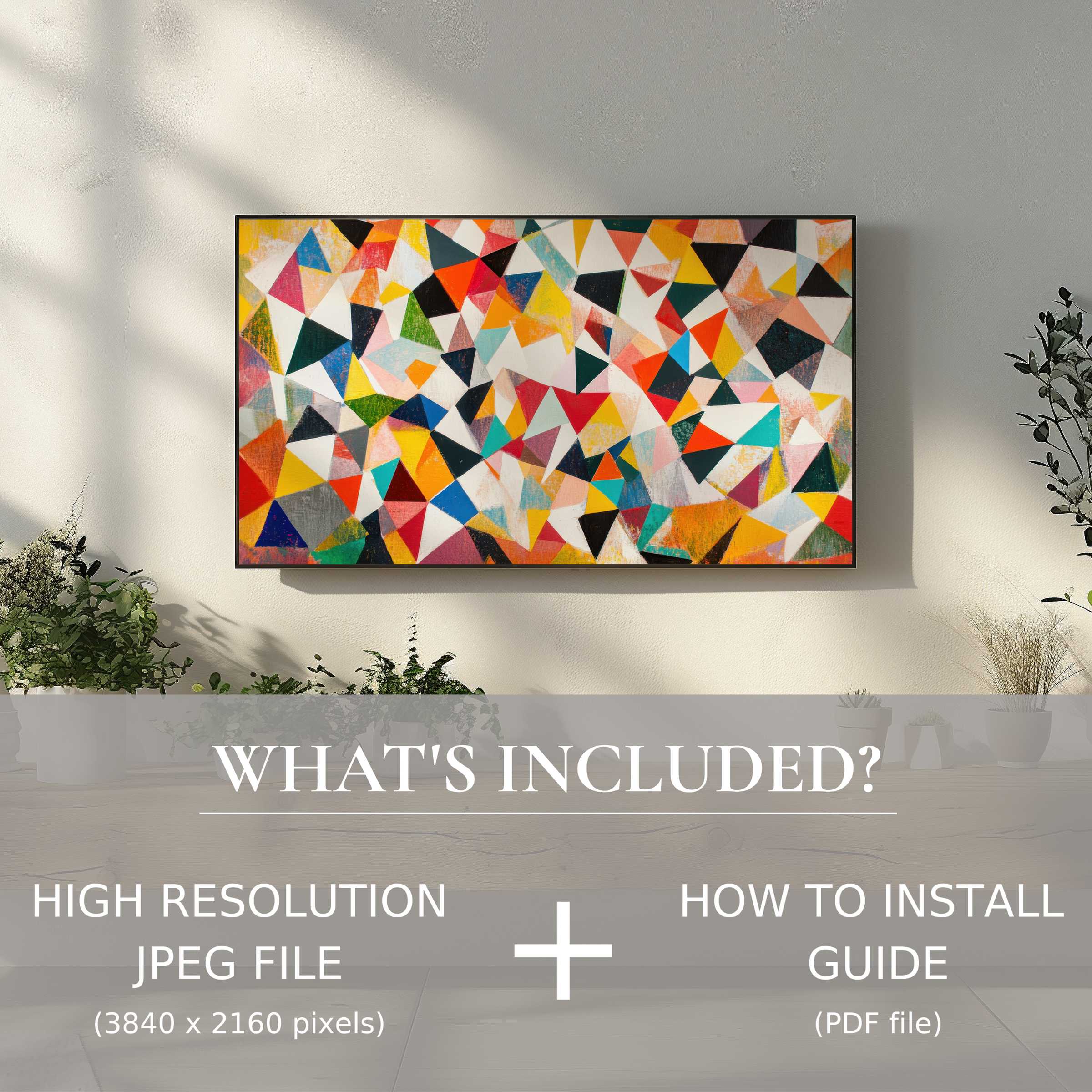 Minimalist digital TV art download brightens modern living spaces with easy, high-res use, enhancing stylish home decor elegance