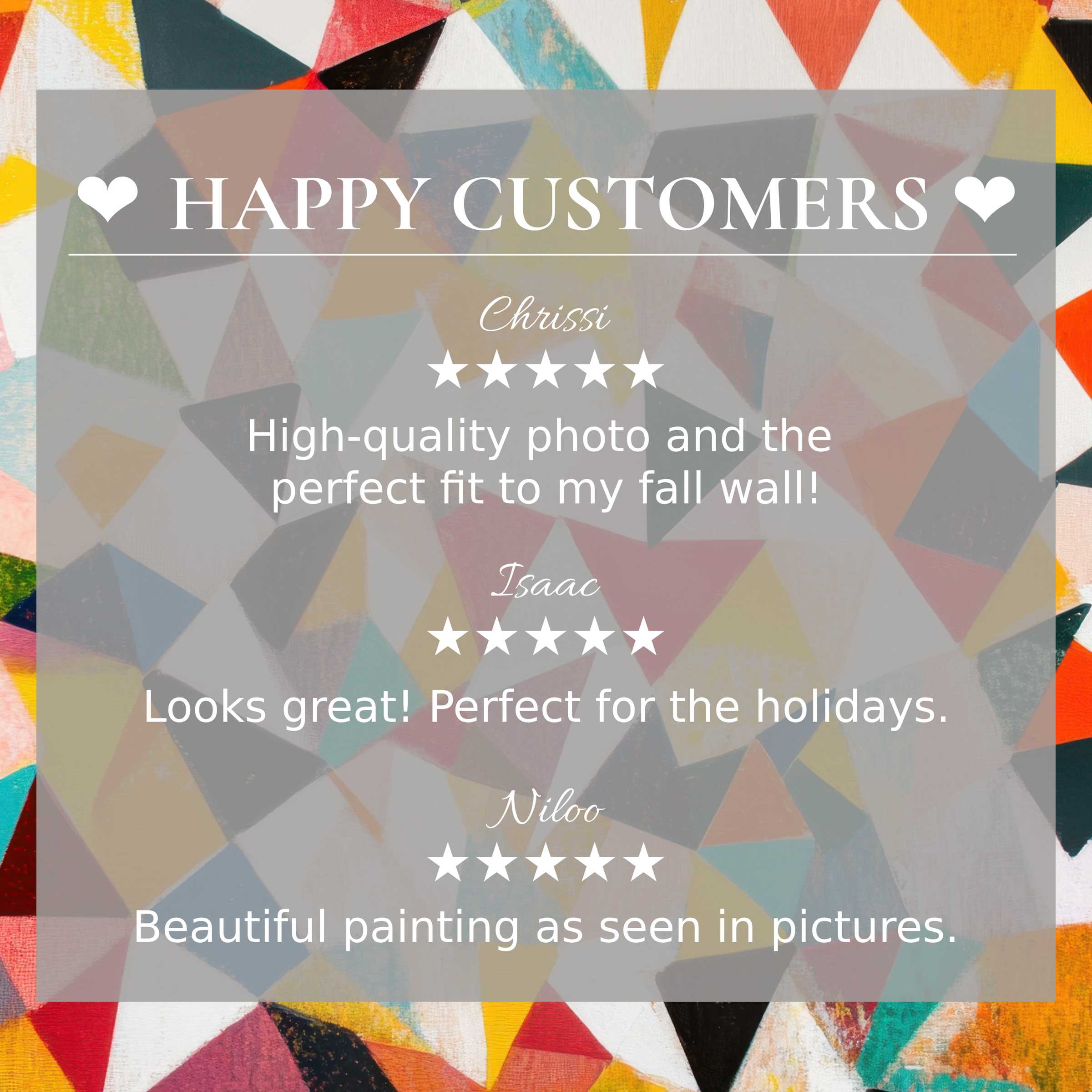 Minimalist art for Frame TV with abstract sunset tones; happy customer reviews build trust and showcase refined elegance