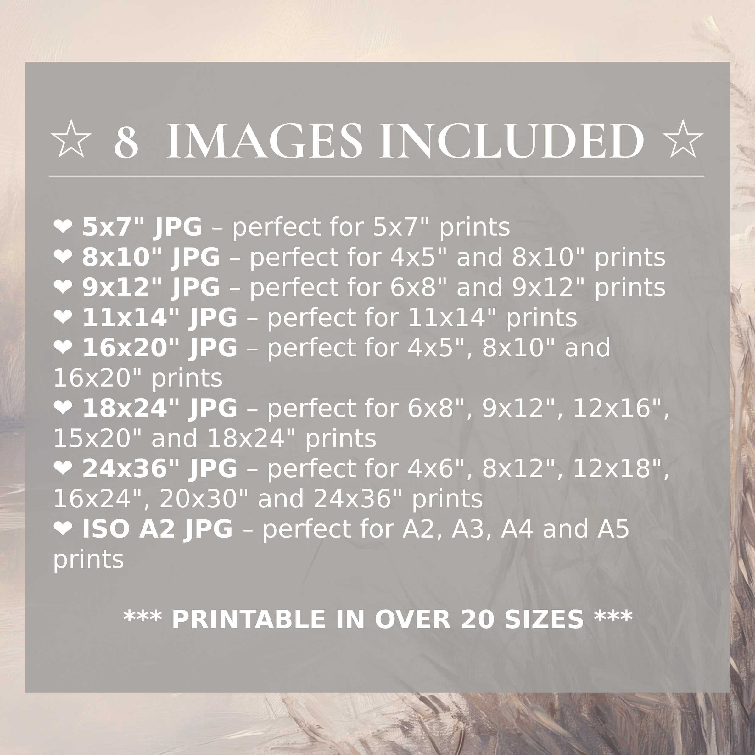 Vintage digital print exuding radiant warmth with soft beige and muted earth tones, elevating modern interiors with style and flexibility Includes 8 high-quality sizes in one seamless download