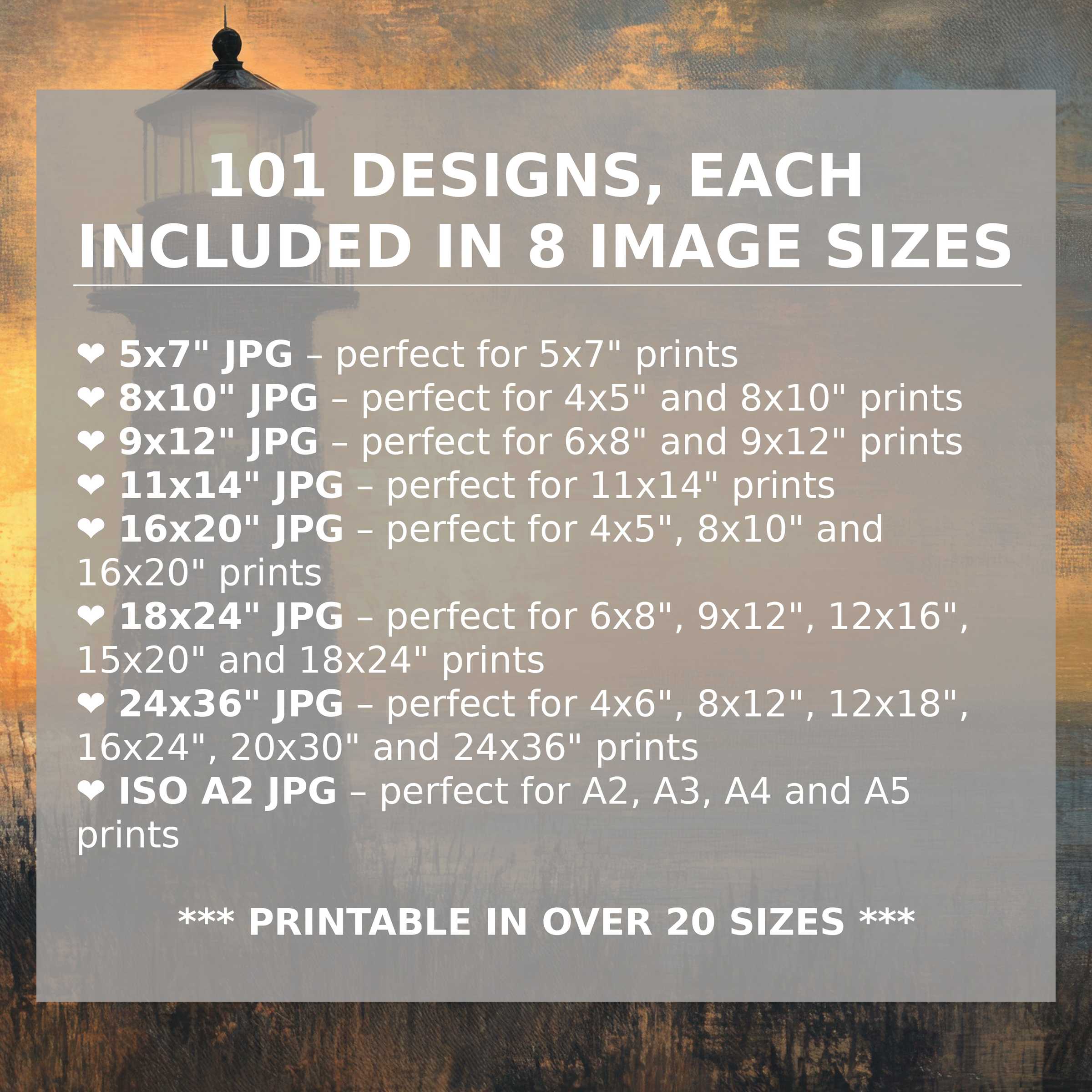 Coastal Digital Art Prints Set, high-res lighthouse collection in multiple JPG sizes, instant download, crisp clarity