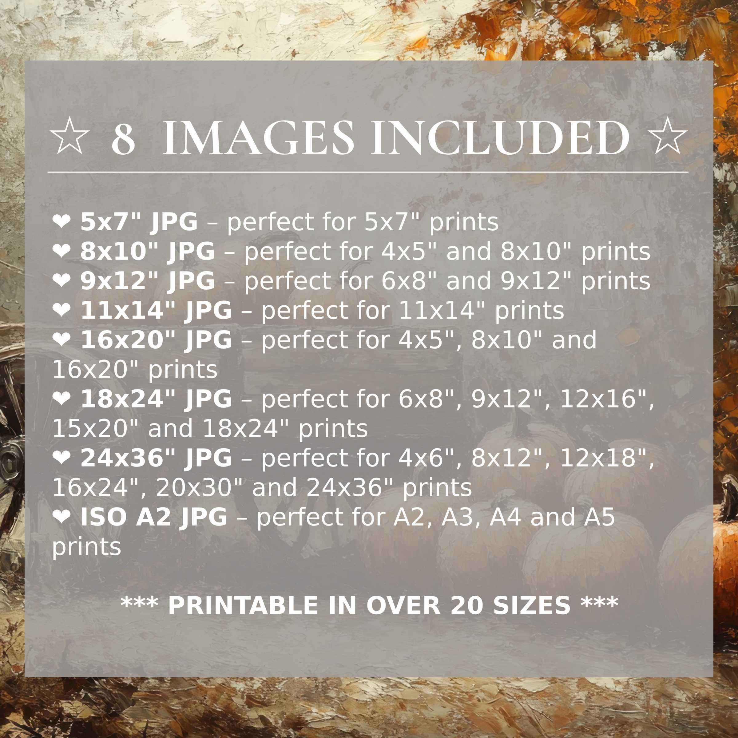 Radiant fall digital print in warm amber and cream tones, elevating modern interiors with 8 high-quality sizes included
