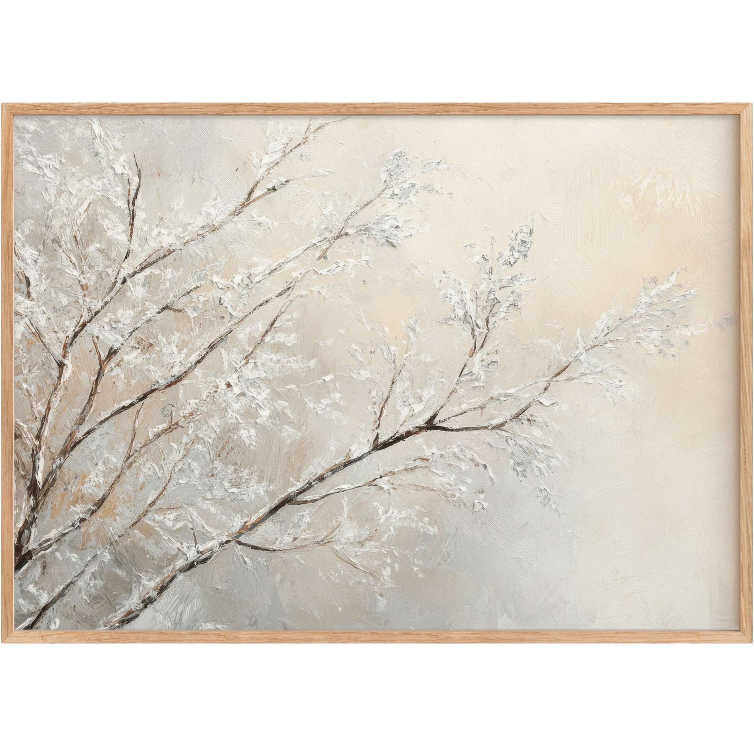 Elegant tree printable wall art featuring soft beige and ivory tones, evoking a serene and refined atmosphere for modern interiors