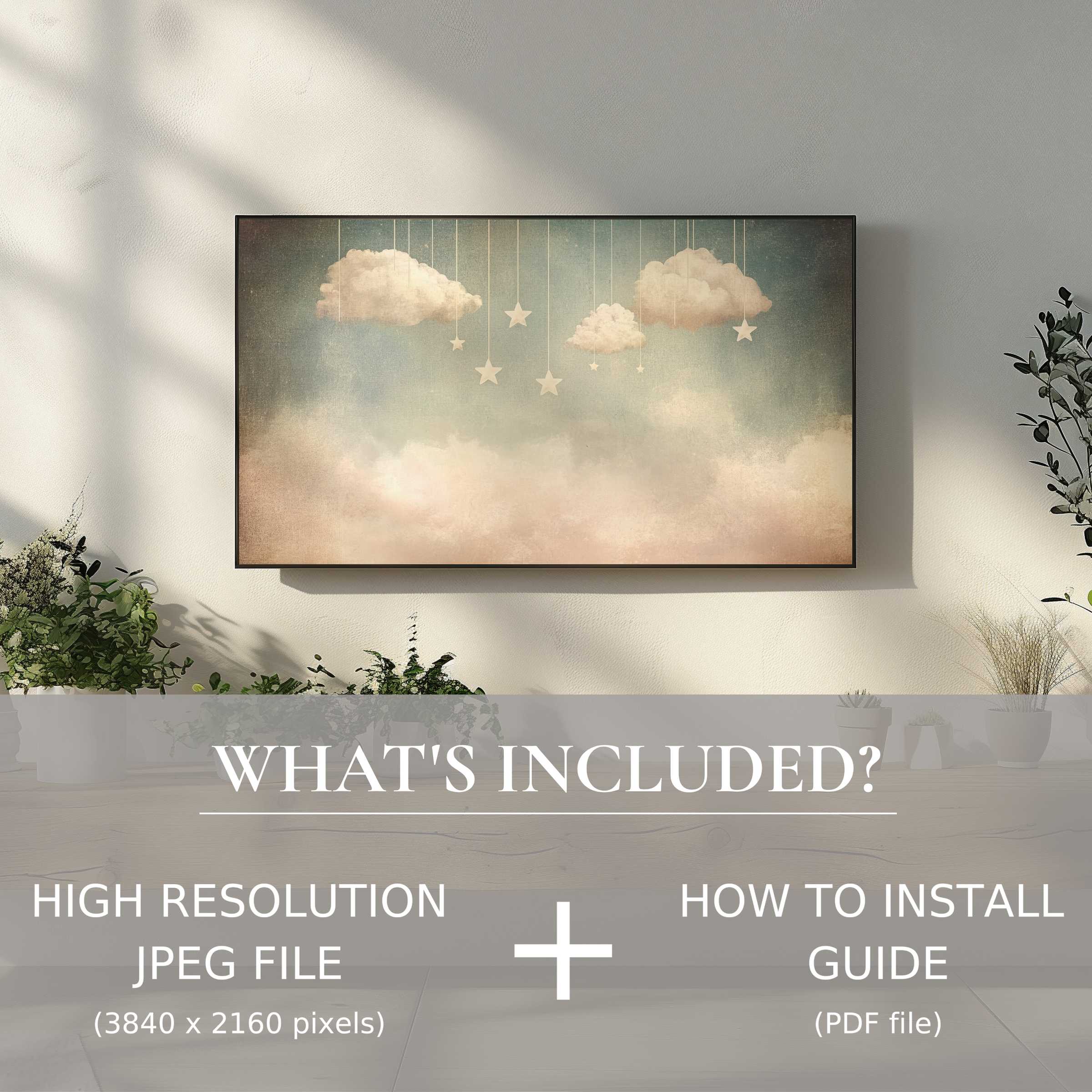 Elegant nursery digital TV art download with easy use, adding charm and serenity to modern living spaces