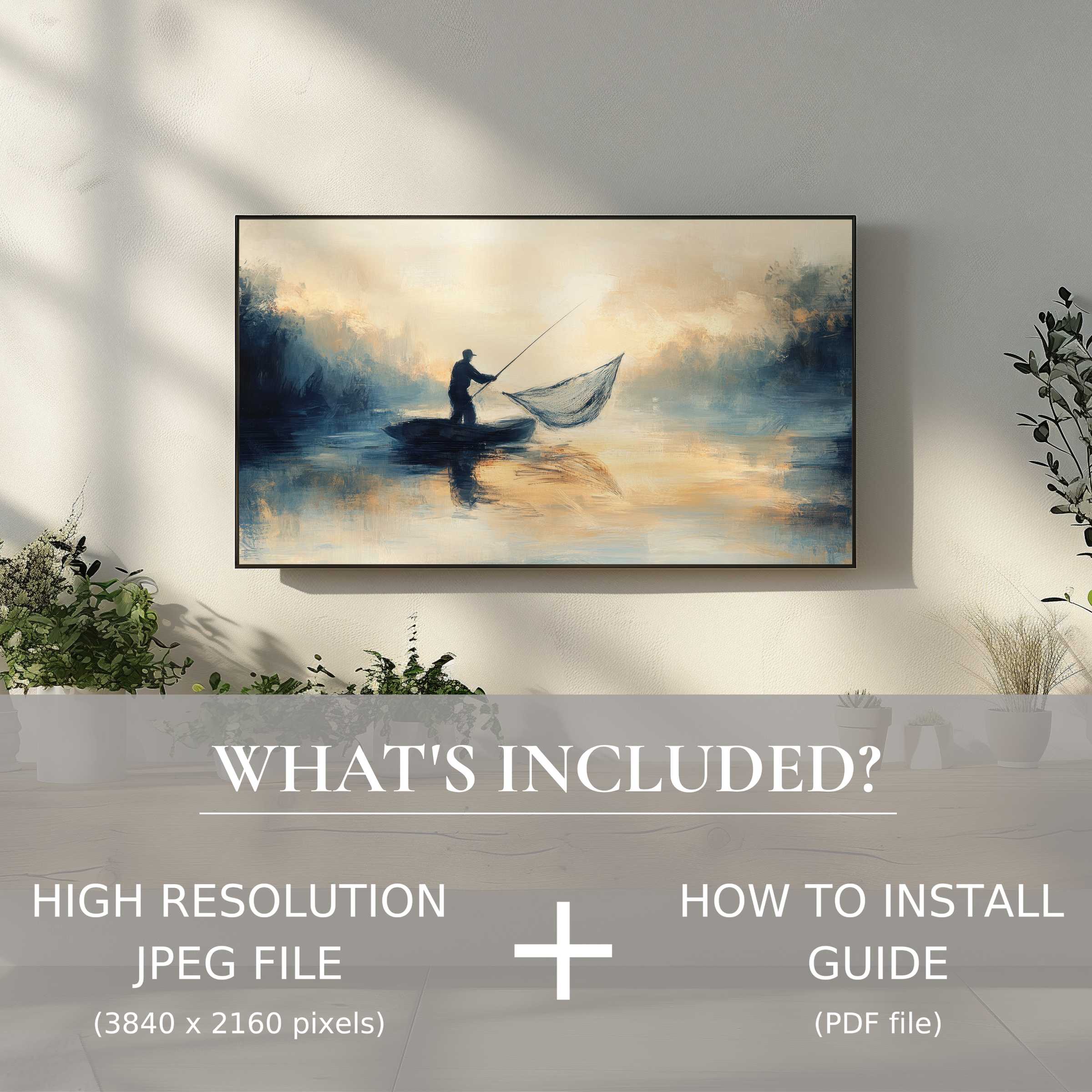 Elegant coastal digital TV art download adds serene charm to living spaces with effortless digital use and style