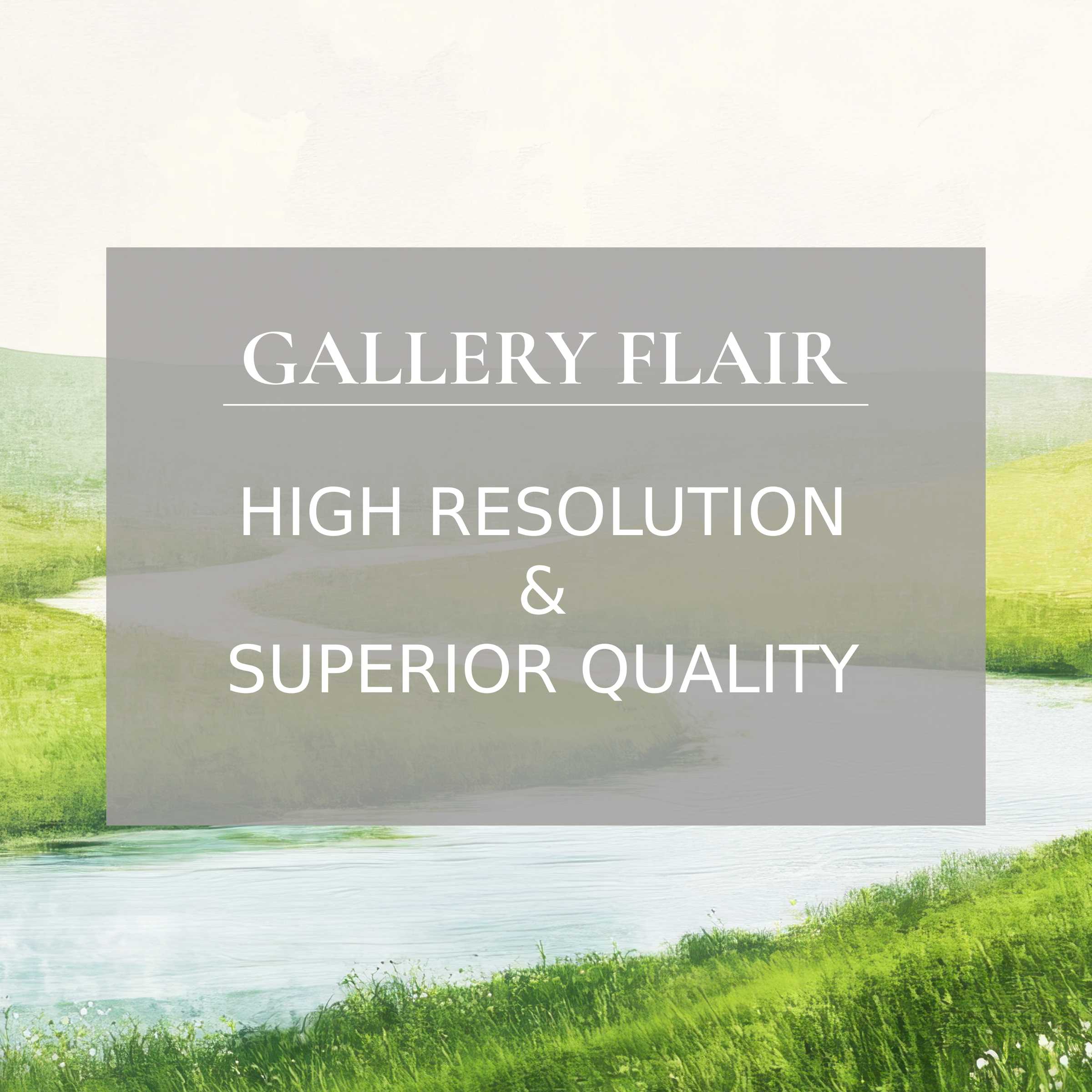 Radiant spring printable art featuring lush green meadows and a serene winding river, elevating refined modern interiors with premium detail and calming ambiance