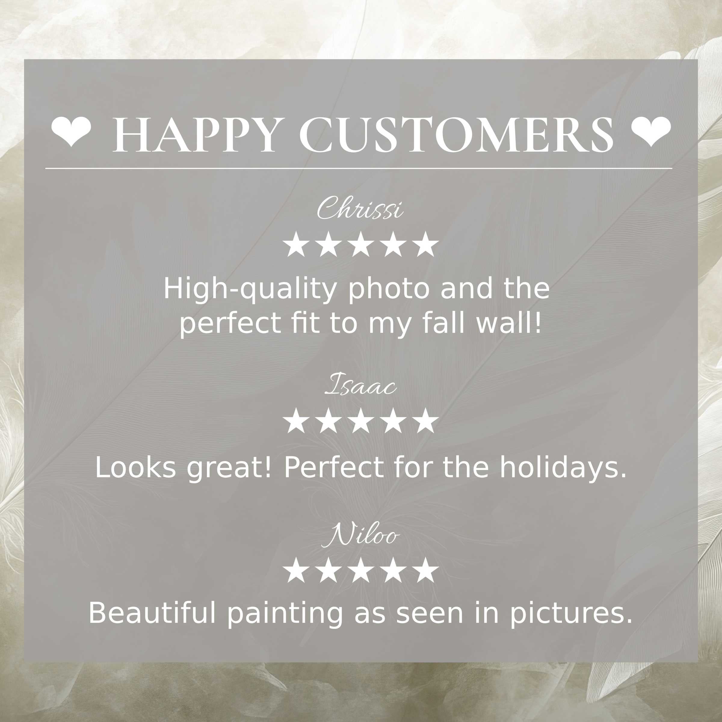 Neutral art for Frame TV with abstract feather tones; happy customer reviews foster trust and highlight elegance