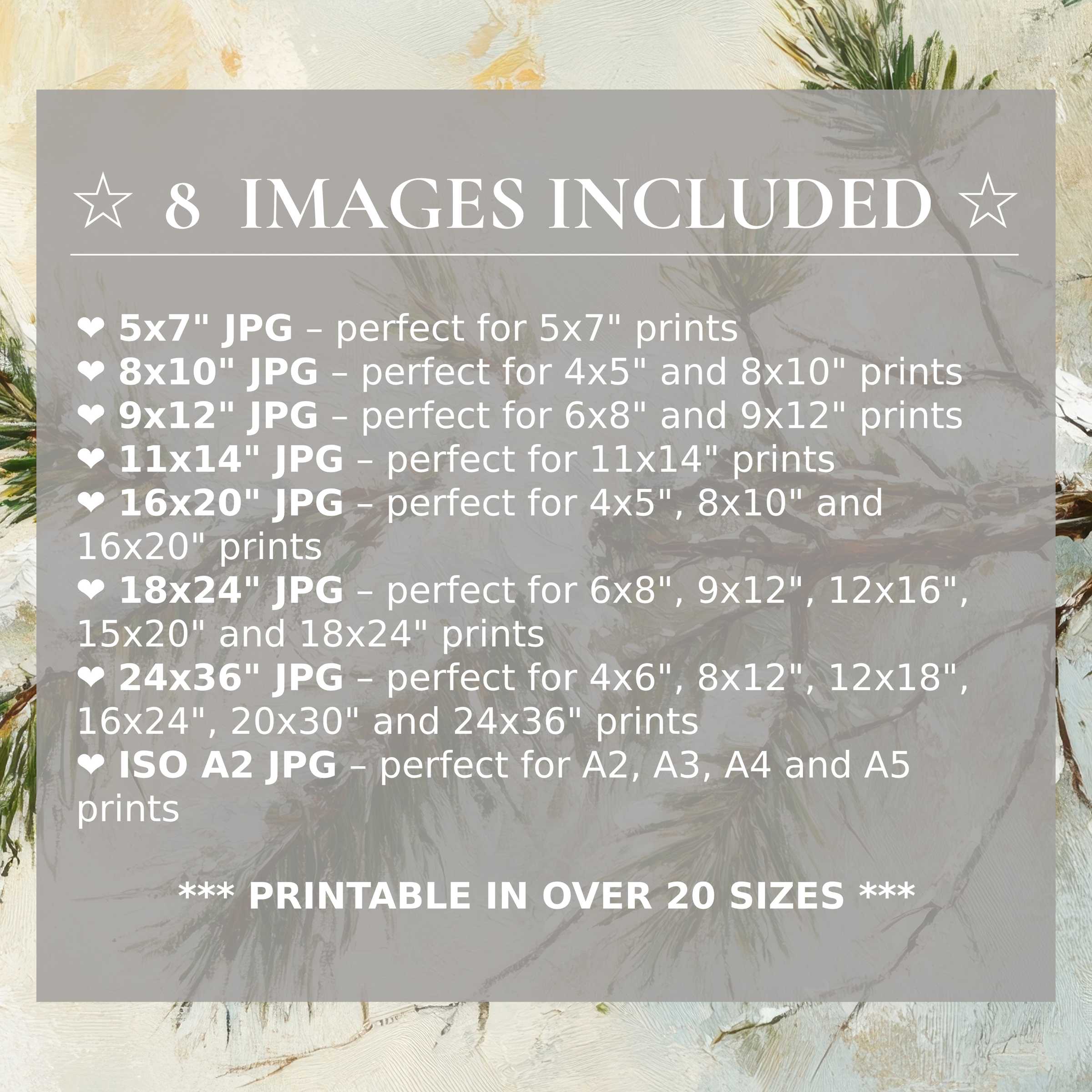 Winter digital print featuring radiant golden and soft blue hues, delivering calming elegance; includes 8 high-quality sizes for versatile modern interiors