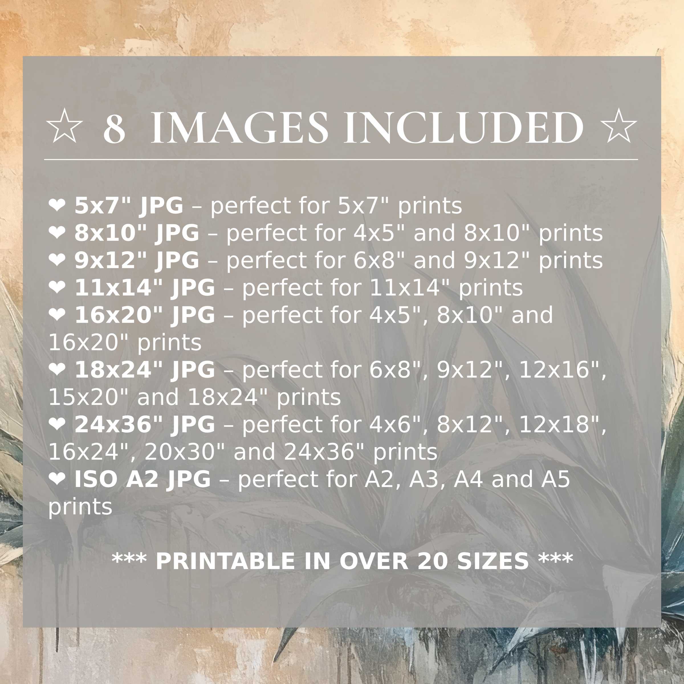 Botanical digital print in soothing beige and muted blue tones, radiating calm elegance; includes 8 high-quality sizes to elevate modern interiors with timeless style and versatile luxury