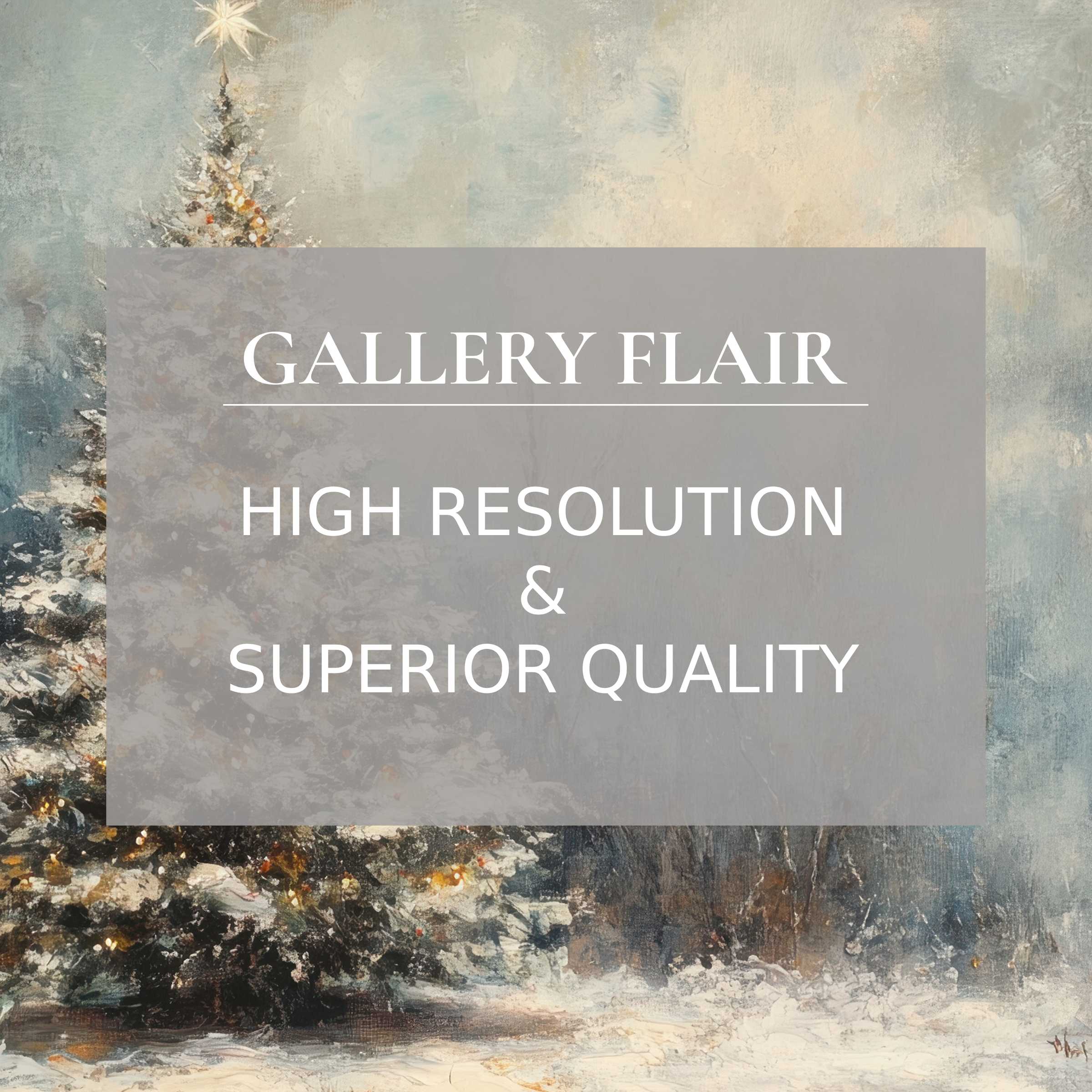 Elegant Christmas printable art capturing a serene winter scene with radiant tree lights, perfect for modern festive decor