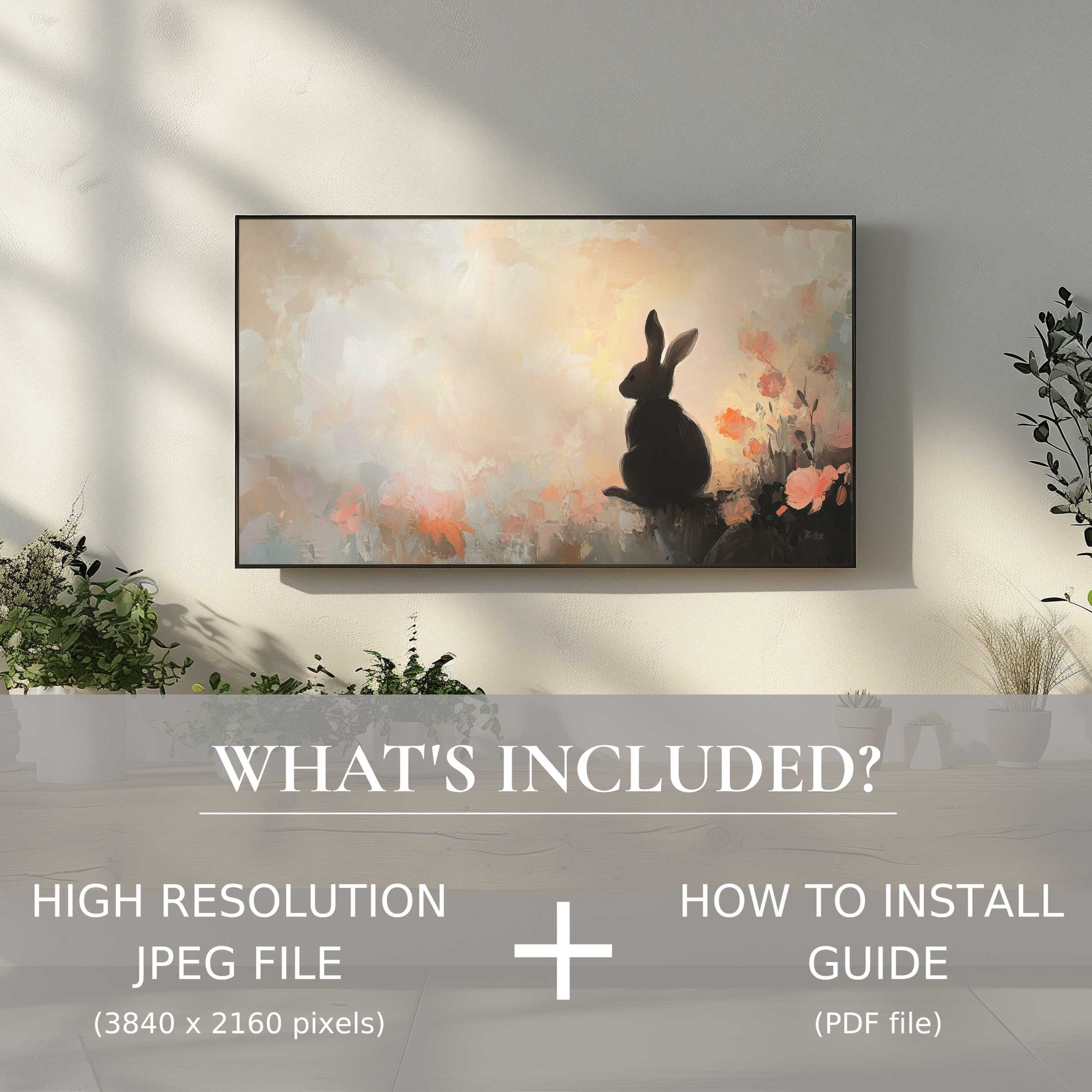 Elegant easter digital TV art download, easy to use, enriches your living space with modern charm and warmth