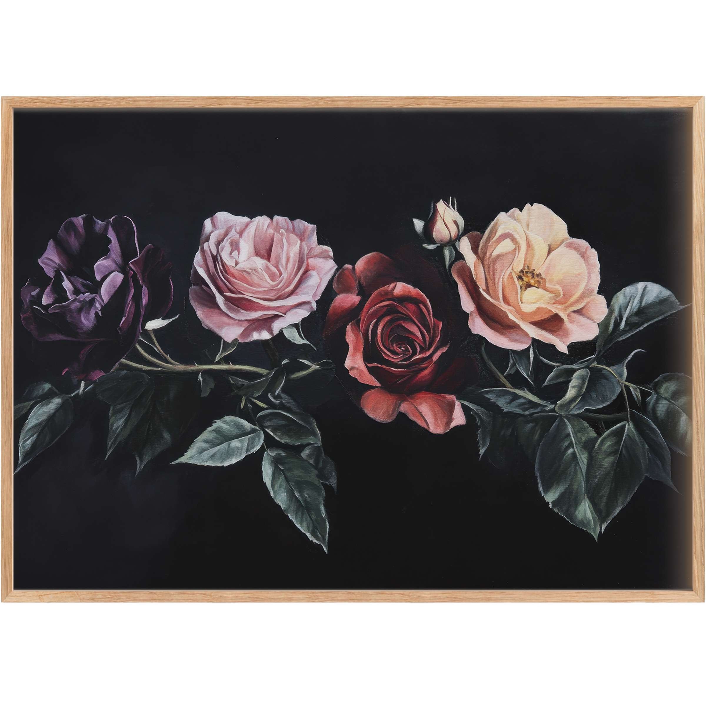 Elegant floral printable wall art featuring deep purples, soft pinks, and warm creams, creating a serene, sophisticated ambiance