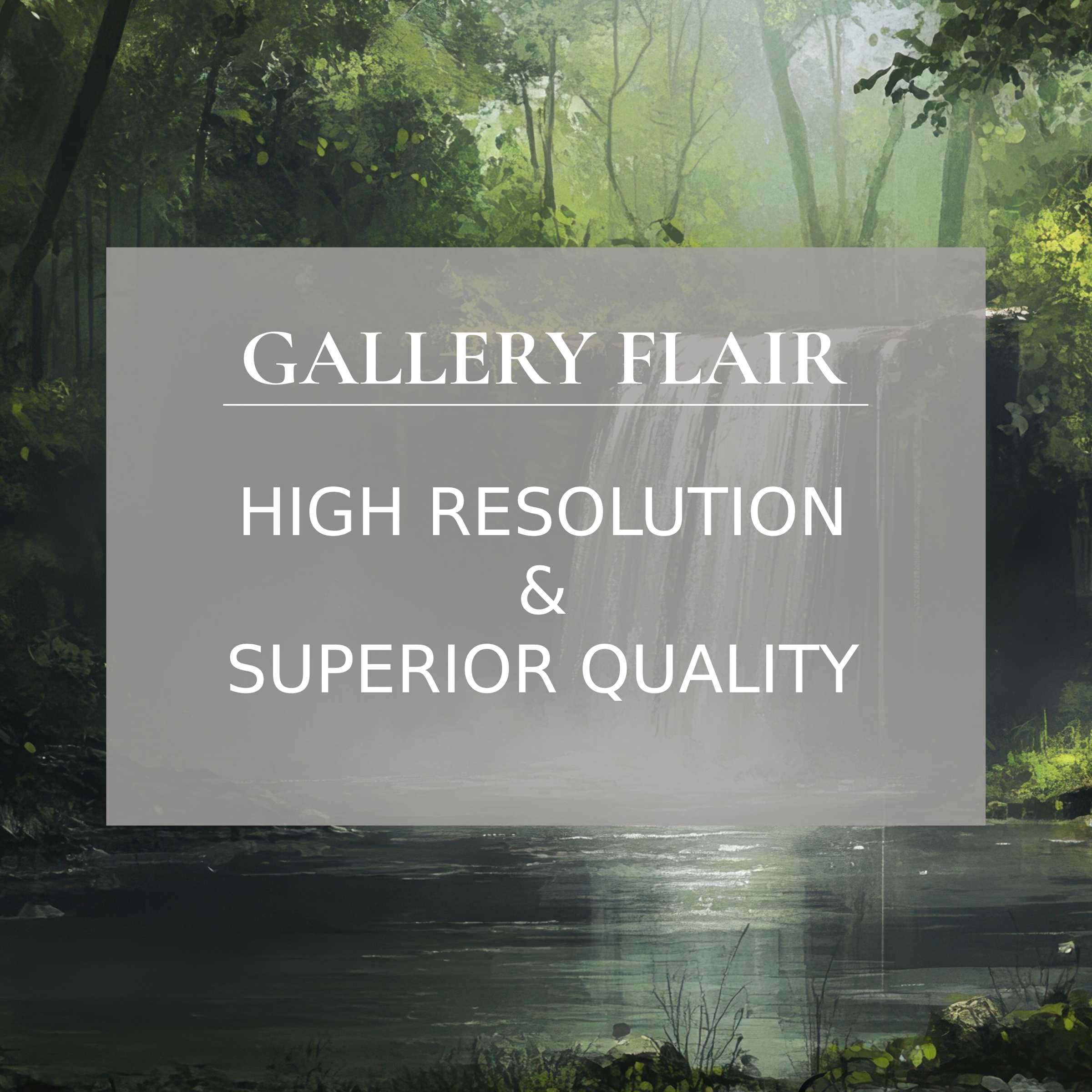 Elegant vintage Frame TV picture showcasing a lush, high-resolution forest waterfall scene with refined visual clarity