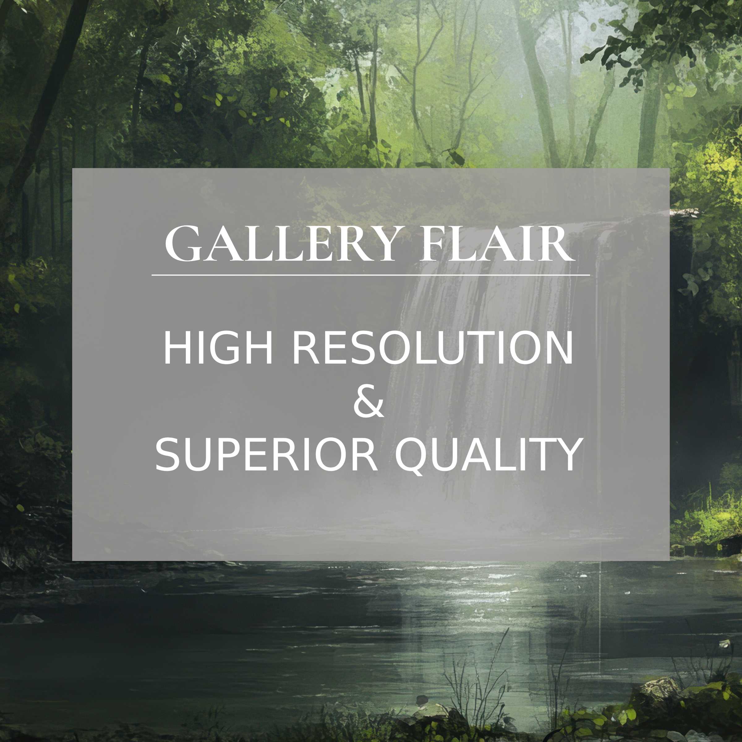 Vintage printable art of a serene forest waterfall, radiating calming hues with exquisite, high-resolution detail to elevate modern interiors