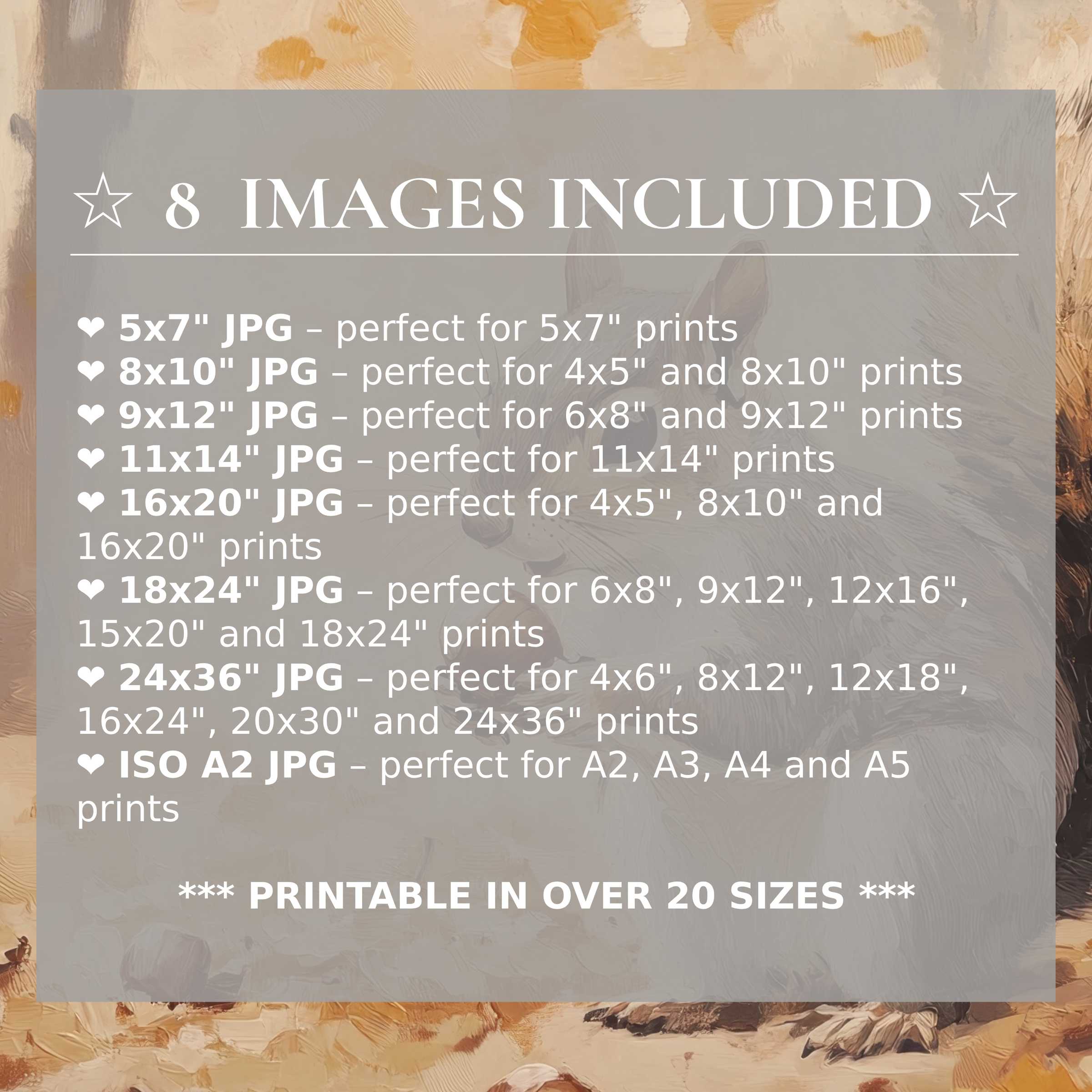 Radiant fall digital print in warm amber and soft beige tones, elevating modern interiors with style; includes 8 high-quality sizes