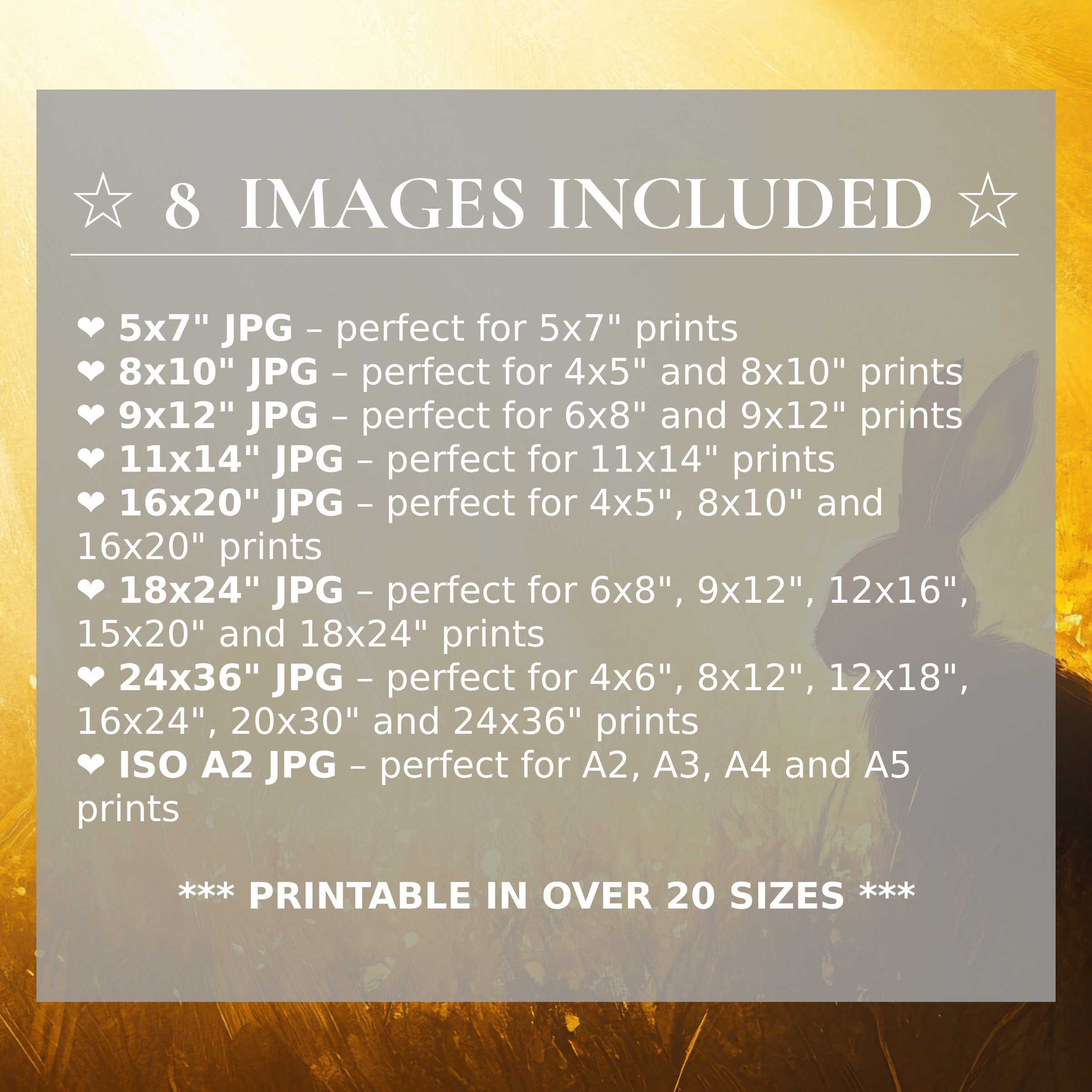 Radiant easter digital print with warm golden hues and soft silhouettes, offered in 8 high-quality sizes to elevate modern interiors