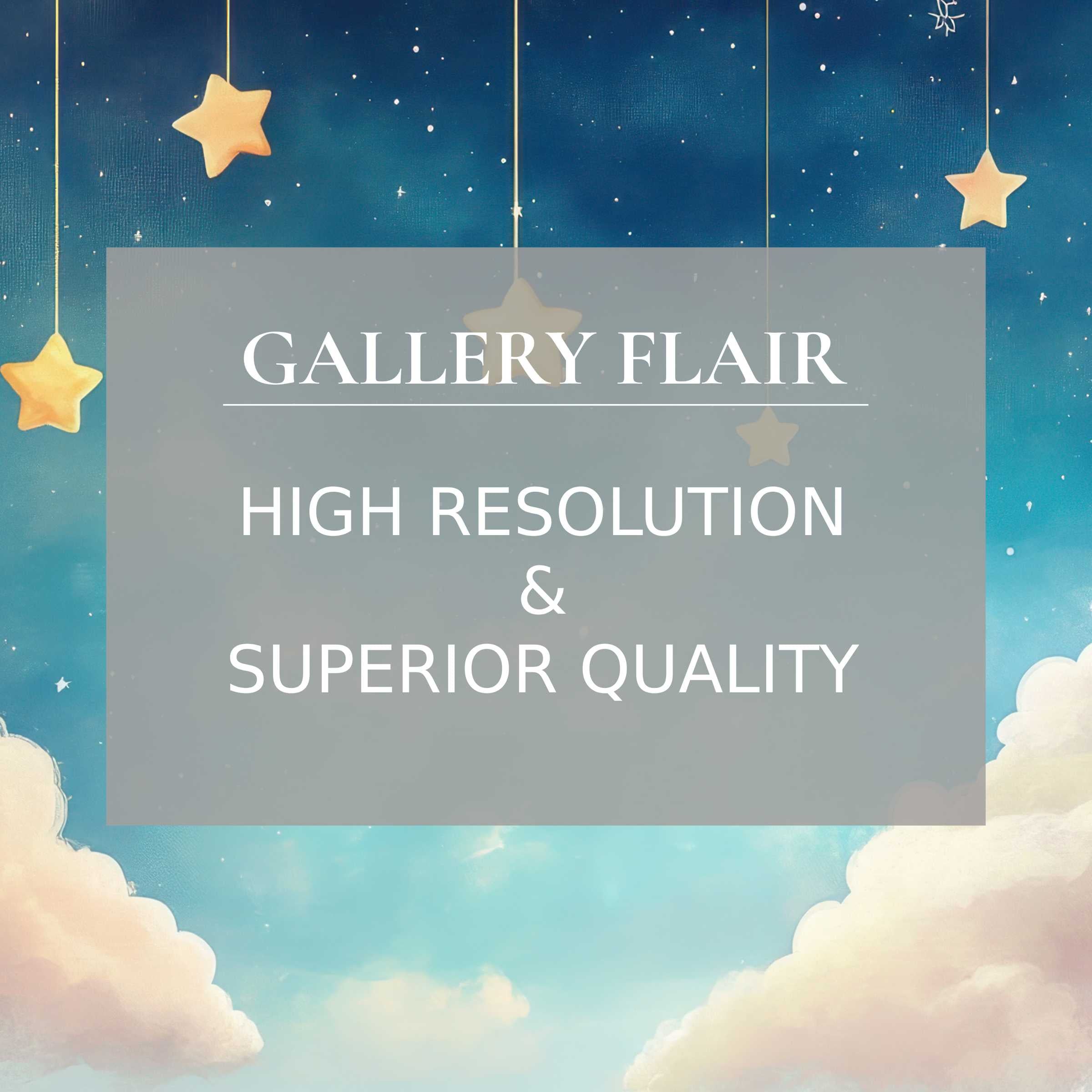 Elegant nursery Frame TV picture with high resolution, delicate stars, soft clouds, and crisp, vibrant details