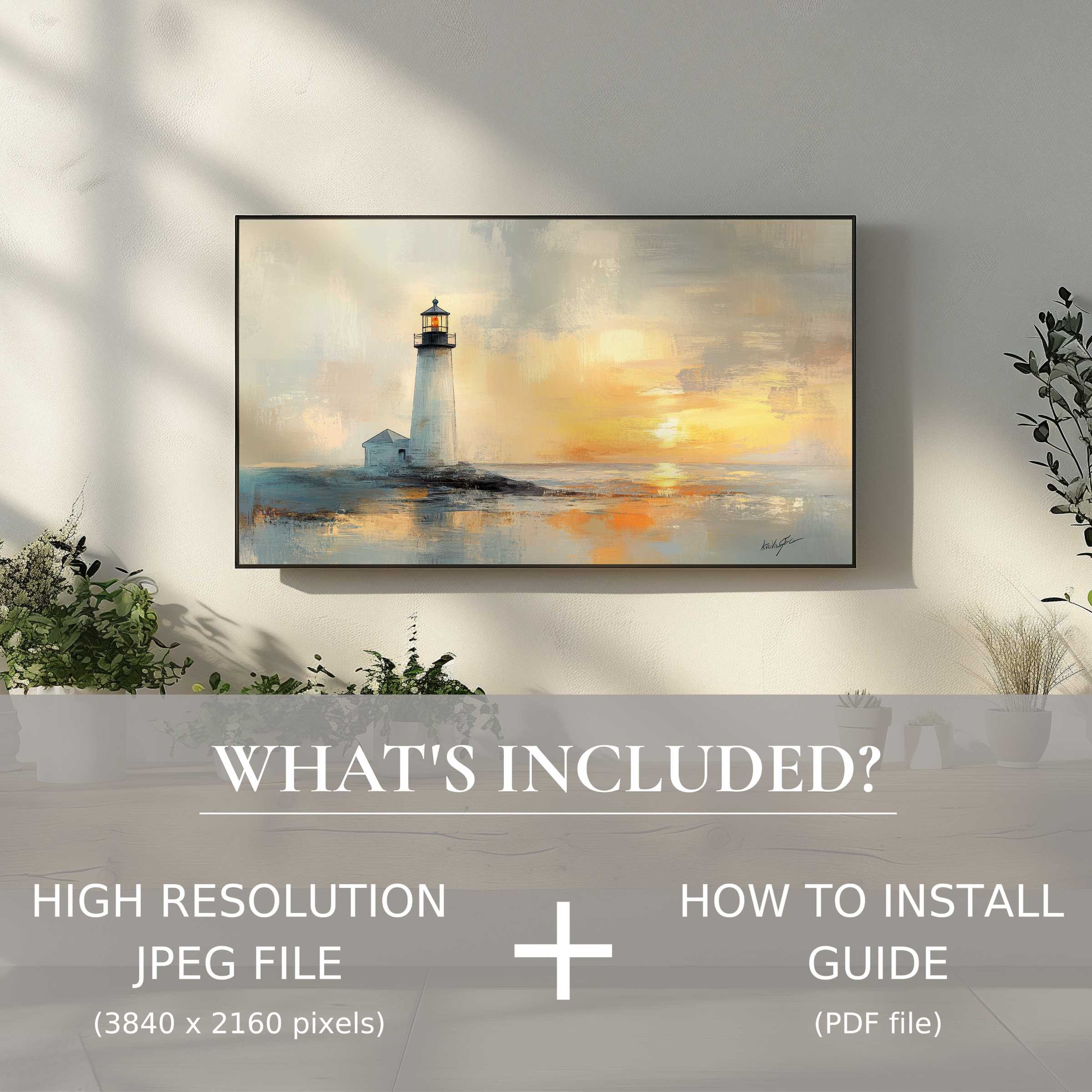 Elegant coastal digital TV art download brightens modern rooms with easy-to-use high-res files, enhancing any living space