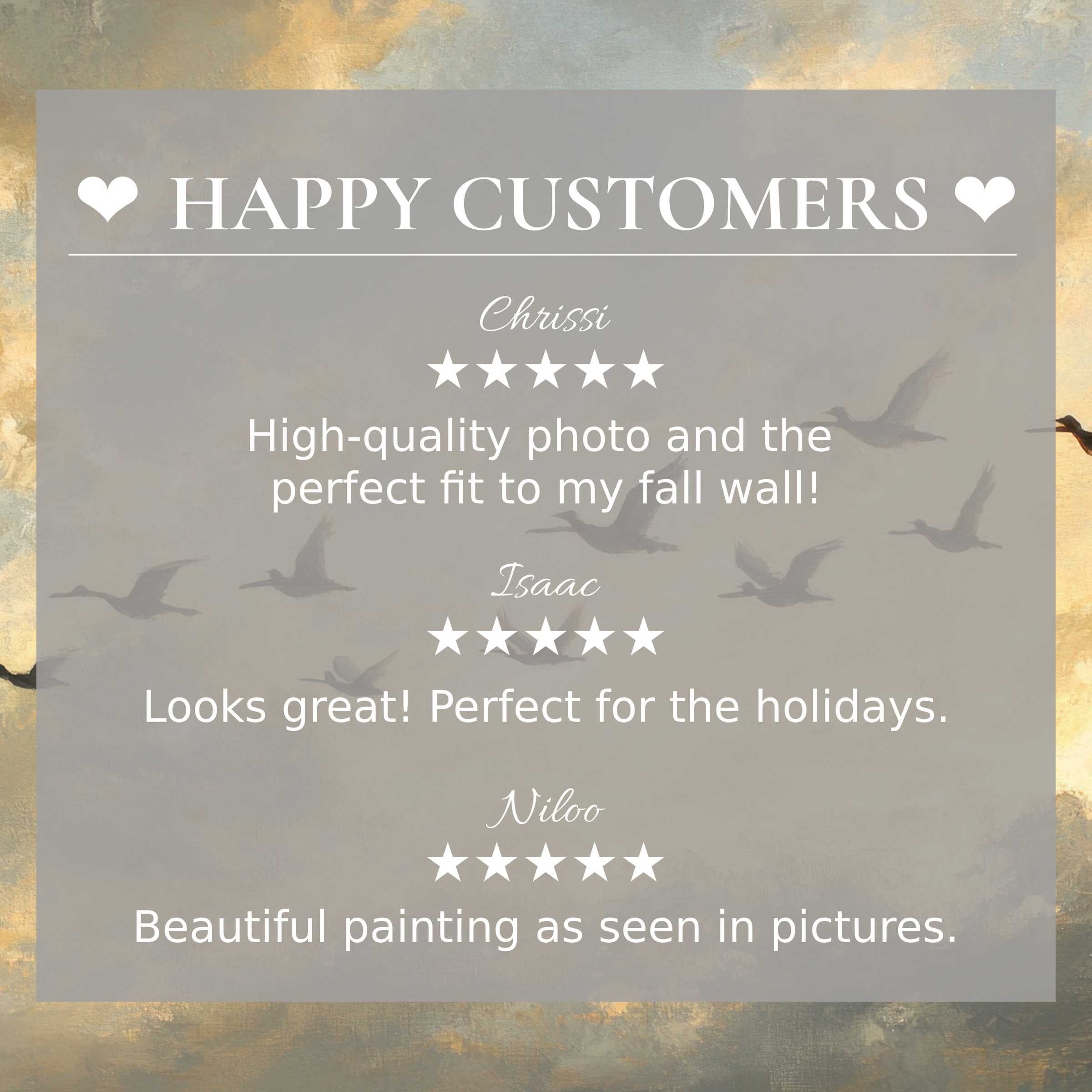 Vintage art for Frame TV with abstract sunset hues, showcasing happy customer reviews to inspire trust and elegance