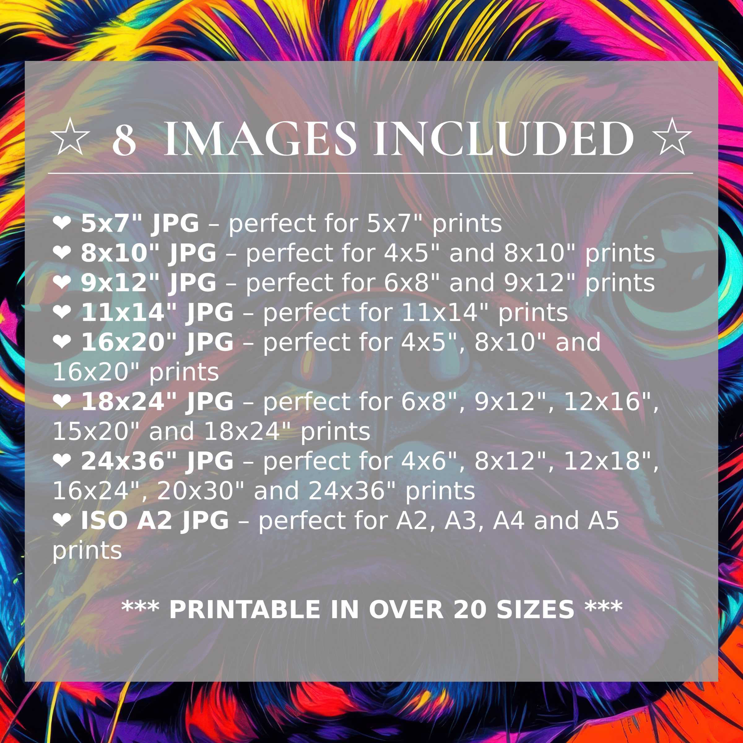 Radiant pop art digital print boasting vivid blues, pinks, and yellows, offered in 8 high-quality sizes for chic, versatile modern interiors