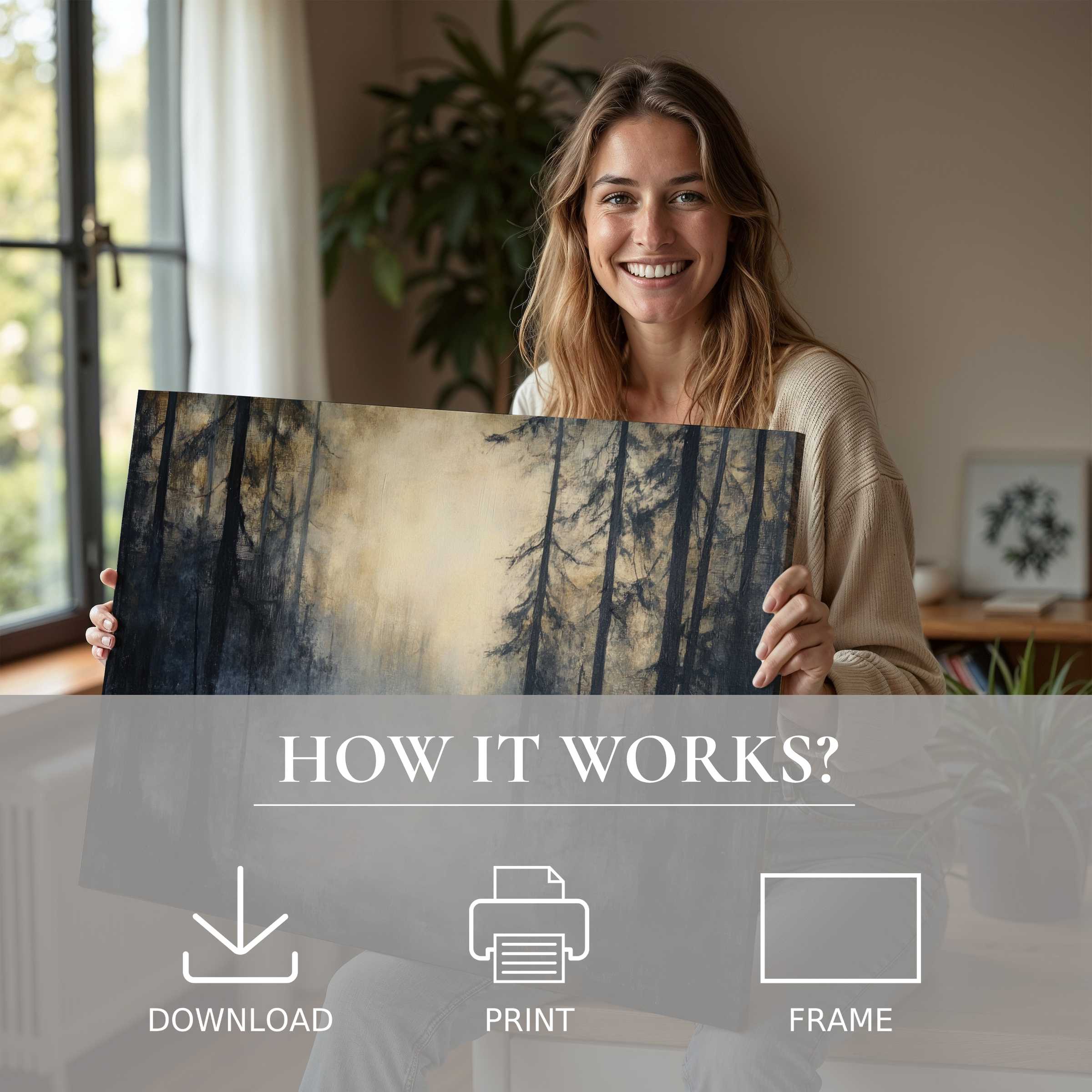 A serene moment of joy showcasing a halloween digital art print, embodying peaceful elegance for modern decor