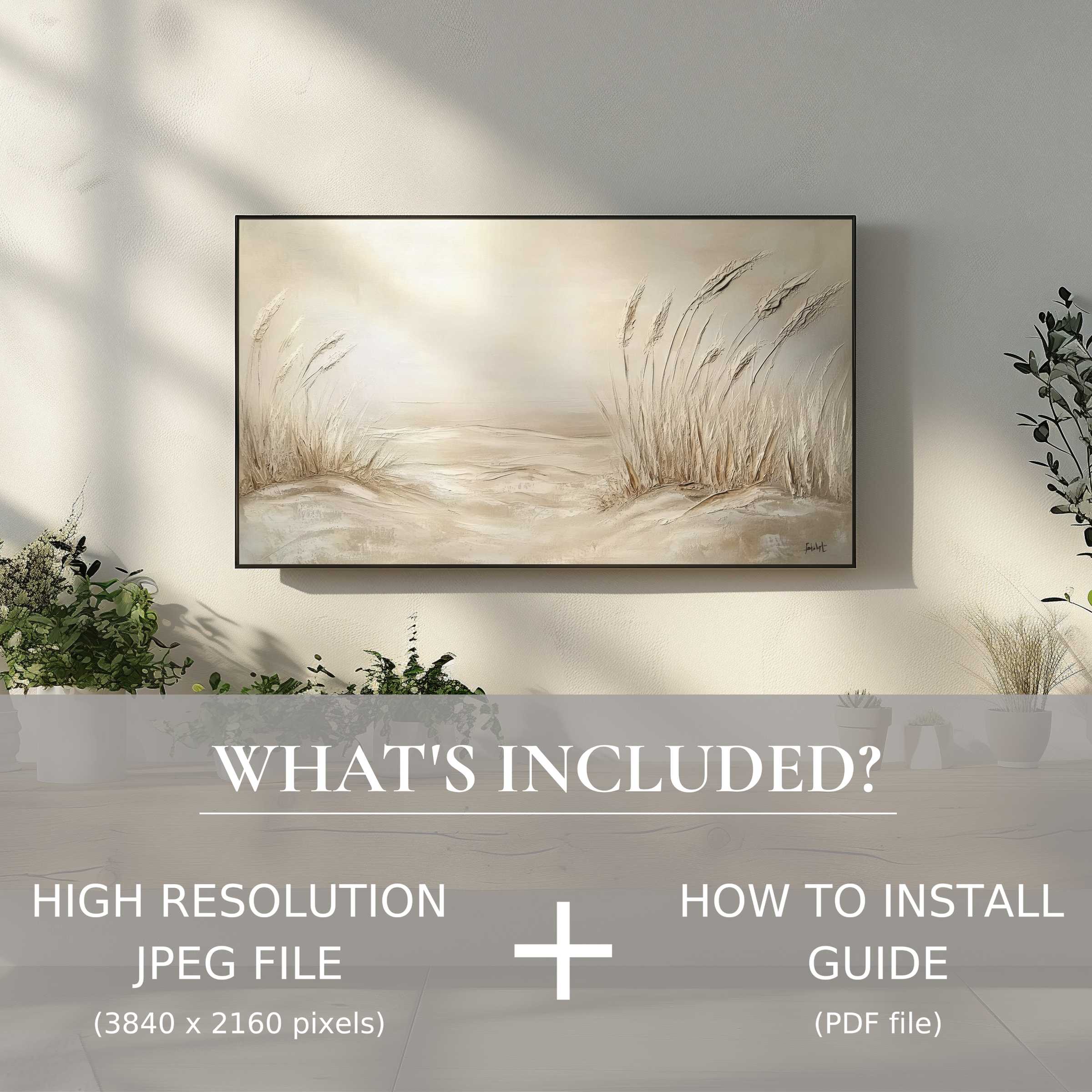 Elegant coastal digital TV art download adds serene charm to living spaces with easy digital use and stylish decor enhancement