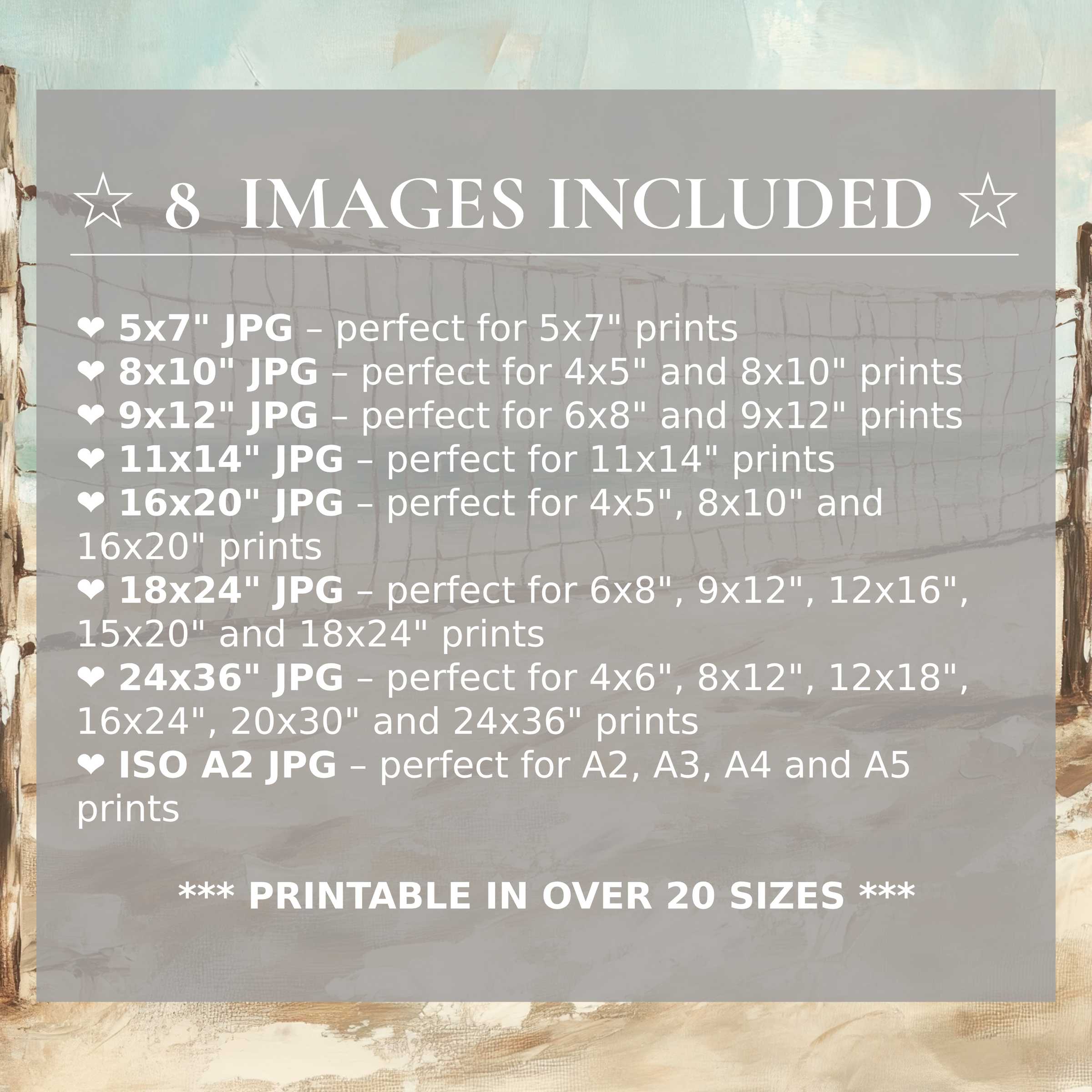 Radiant beach digital print in soothing aquas and sandy neutrals, offered in 8 high-quality sizes included to enhance modern interiors with timeless elegance and versatile style