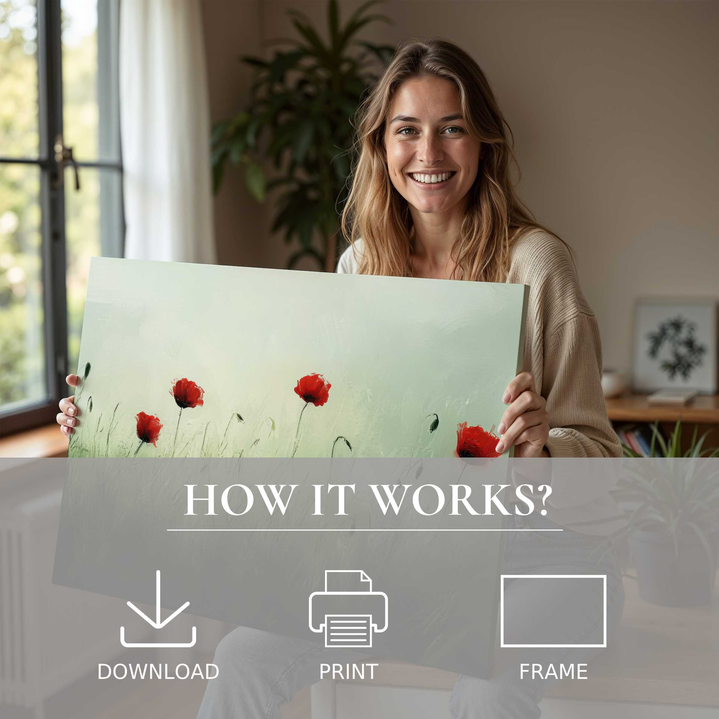 Radiate joy and connection with this spring digital art print, effortlessly enriching modern spaces with timeless elegance