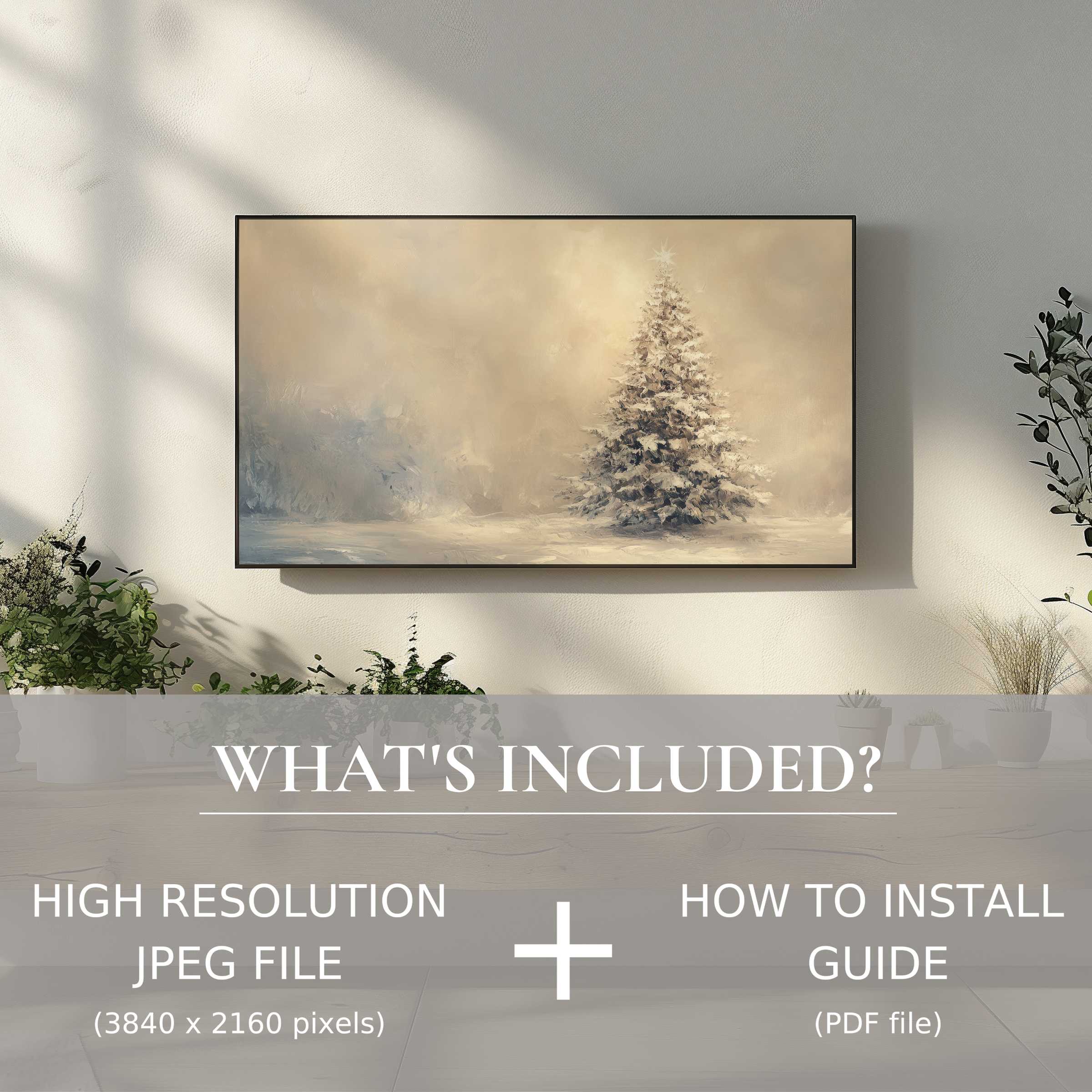Elegant christmas digital TV art download with easy digital use, enhancing your modern living space’s cozy ambiance