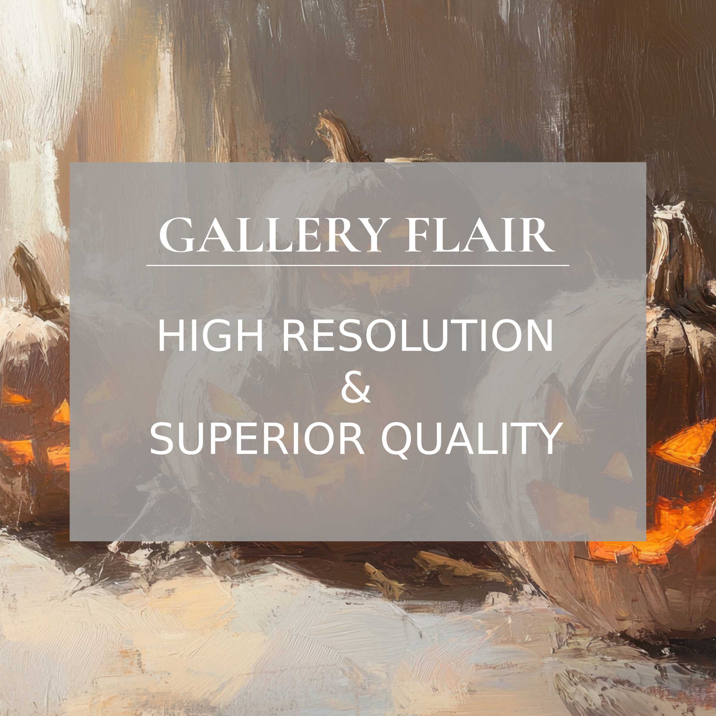 Halloween printable art featuring subtly illuminated carved pumpkins rendered in rich, textured brushstrokes, evoking a warm, inviting autumnal mood that enhances sophisticated, contemporary interiors with premium detail and refined seasonal charm