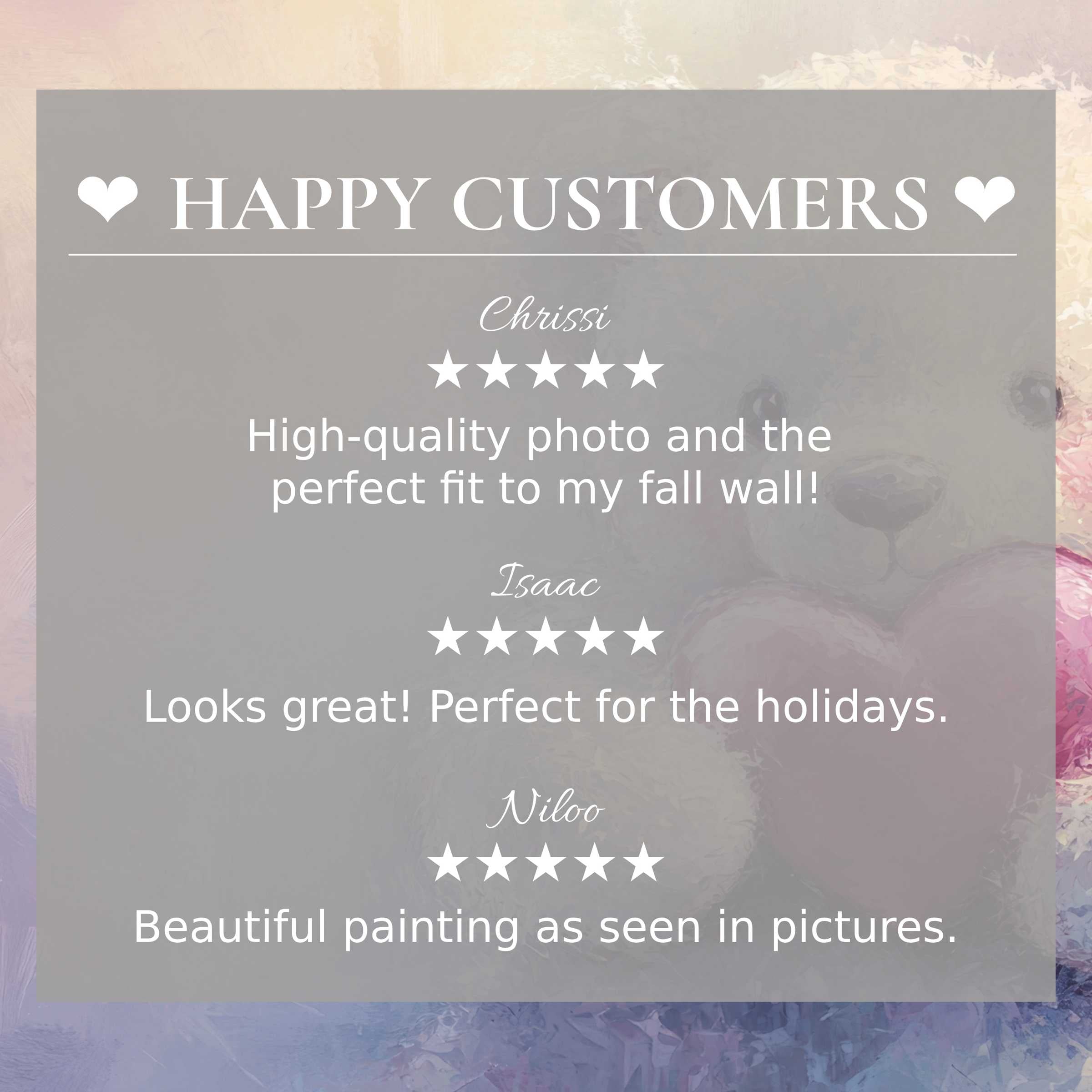 Nursery art for Frame TV with abstract pastel background and happy customer reviews building elegance and trust