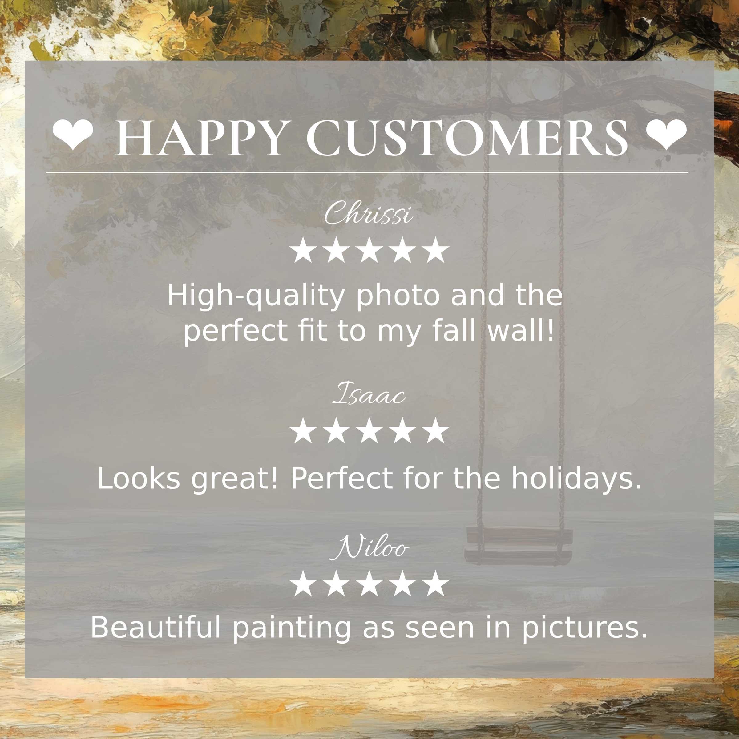 Beach art for Frame TV with abstract sunset hues, showcasing happy customer reviews and elegant, trustworthy design