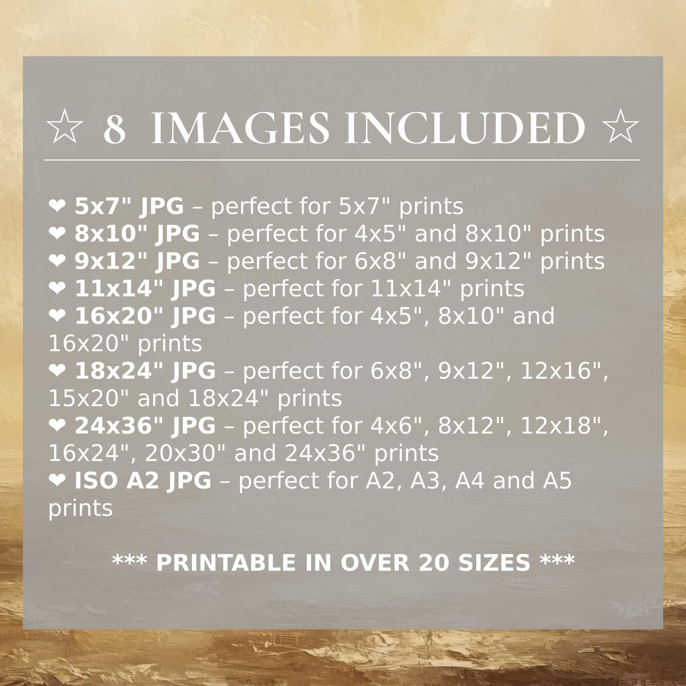 Landscape digital print infused with radiant gold and calming earth tones, elevating modern interiors with style Includes 8 high-quality sizes in one download for effortless versatility