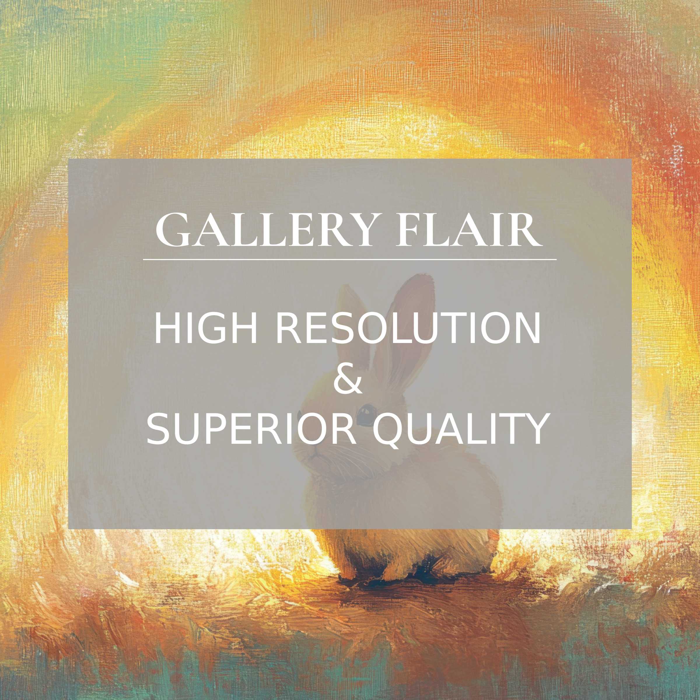 Radiant Easter printable art featuring a delicately detailed bunny amid warm, glowing brushstrokes, perfect for modern interiors