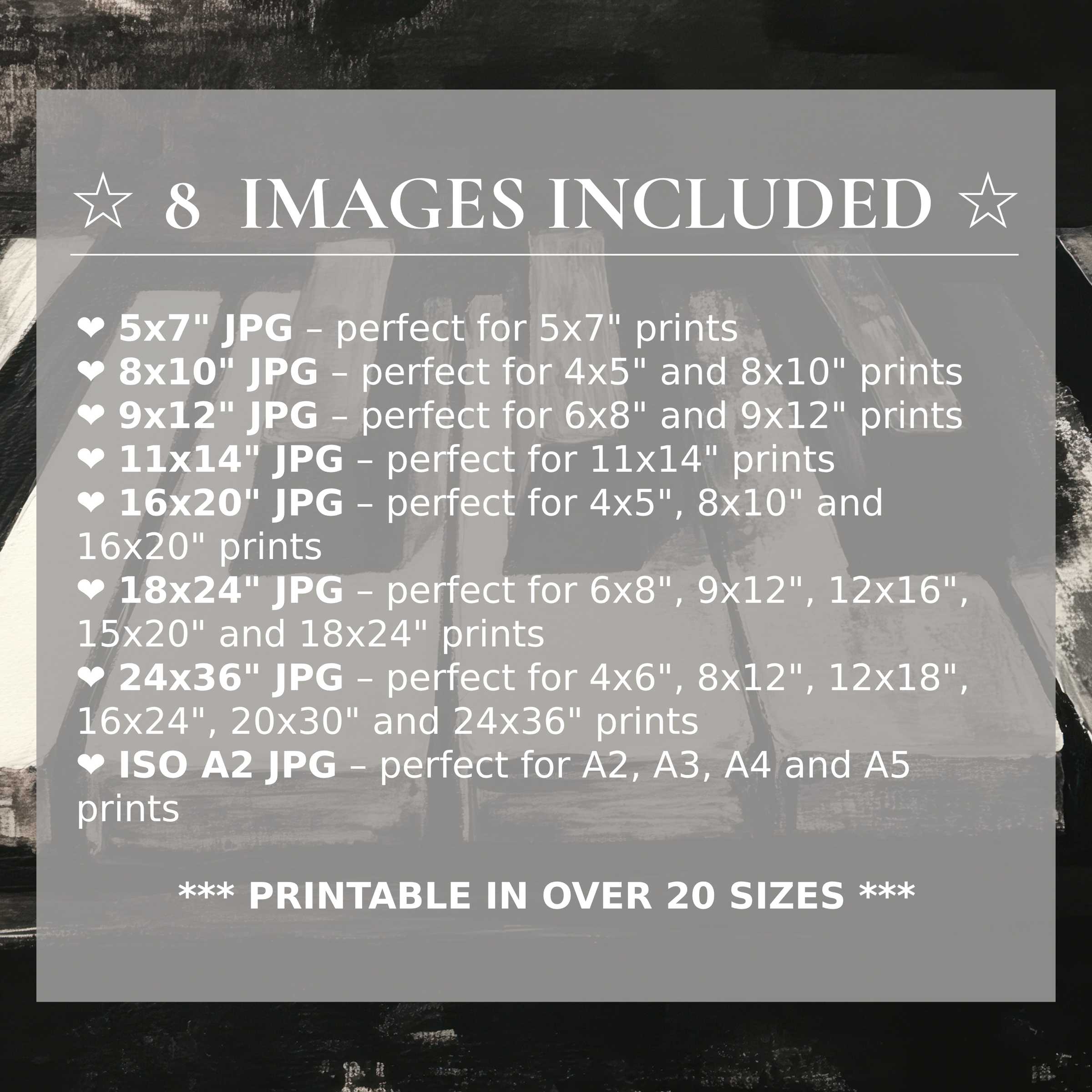 Striking black and white digital print radiates bold contrast and timeless elegance, available in 8 high-quality sizes for seamless modern interior styling