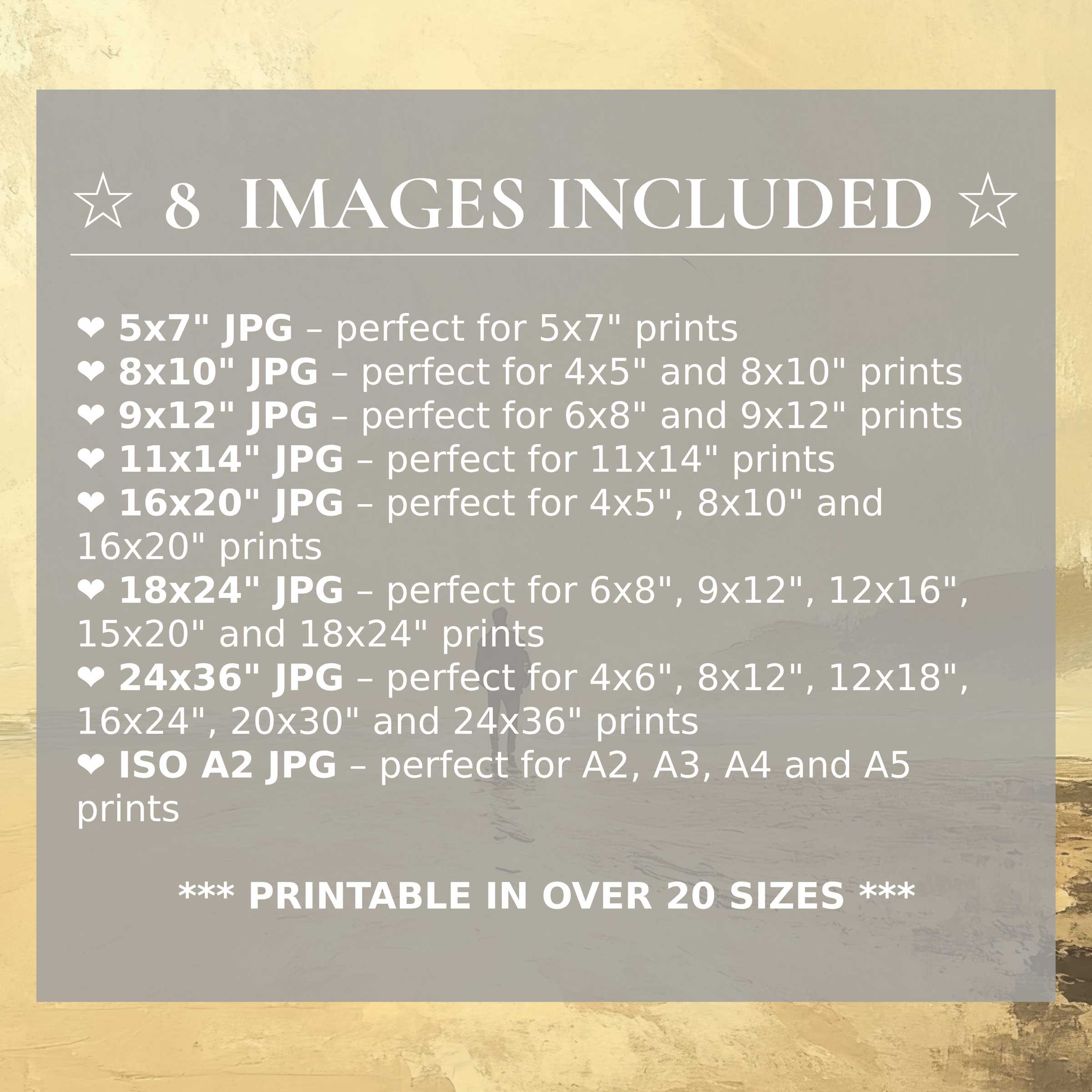 Summer digital print exuding radiant gold and soft beige hues, included in 8 high-quality sizes to elevate modern interiors with versatile, stylish warmth