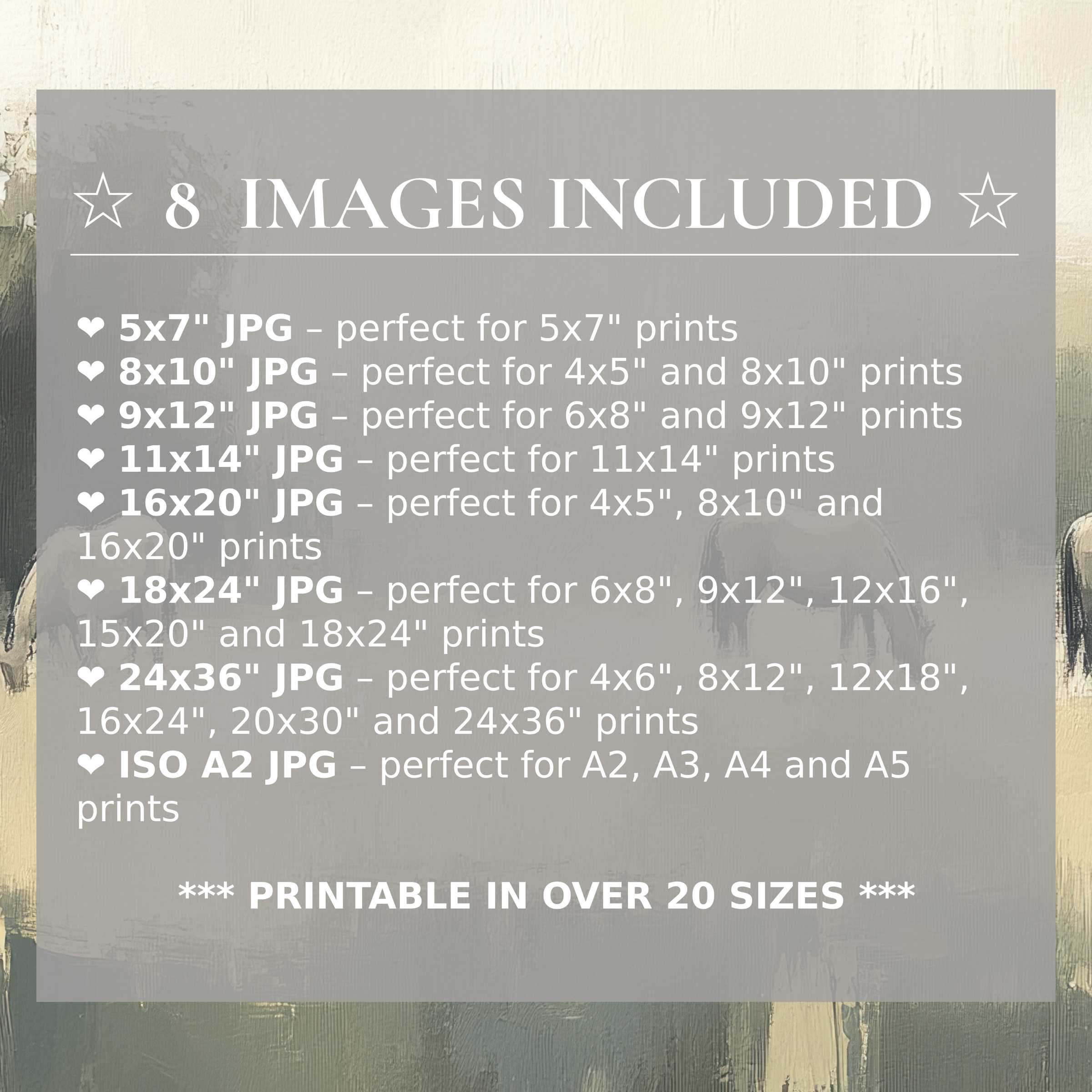 Vintage digital print radiates warm earth tones and muted greens, offered in 8 high-quality sizes included, elevating modern interiors with timeless elegance and versatile style