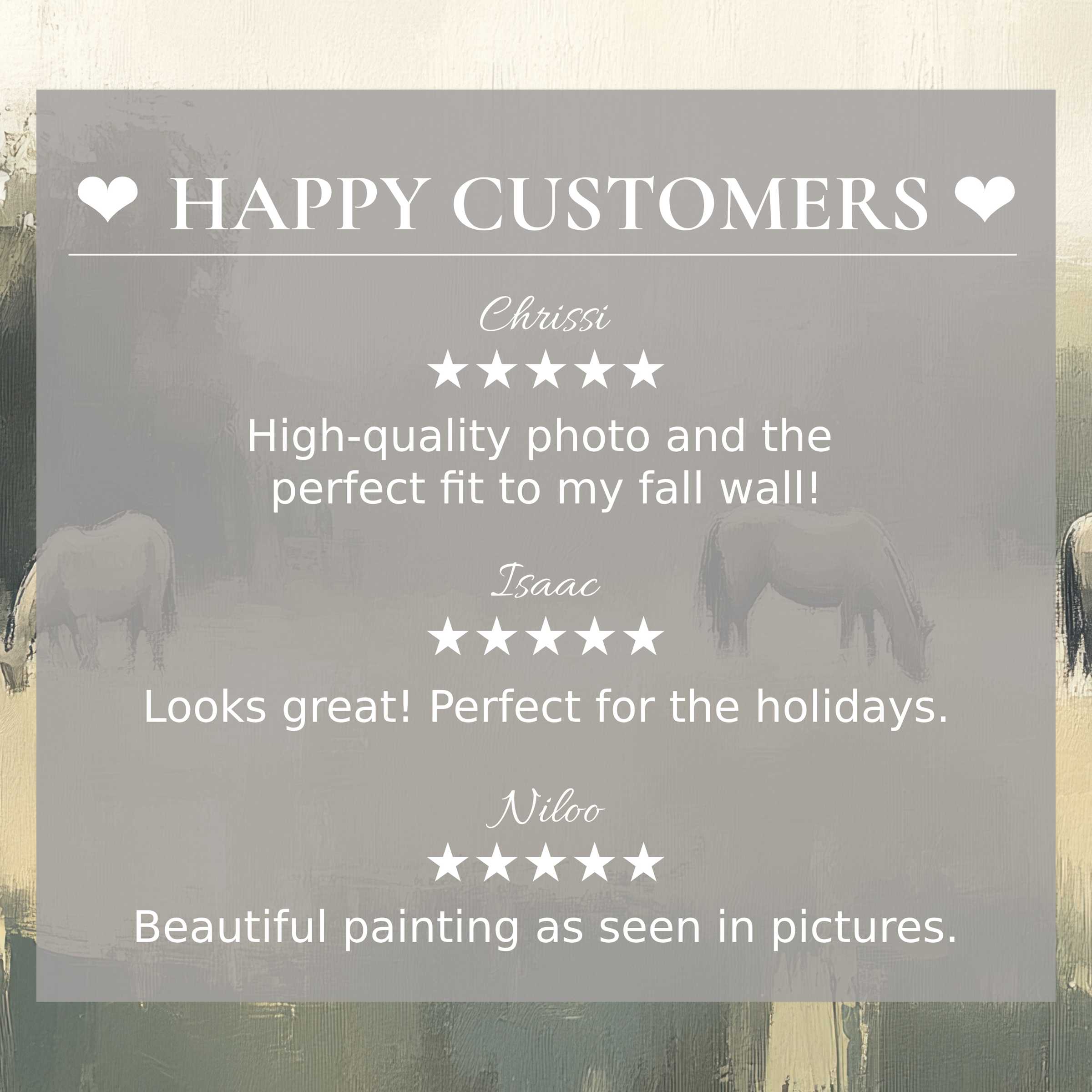 Elegant vintage art for Frame TV with abstract sunset hues; happy customer reviews build trust and showcase style