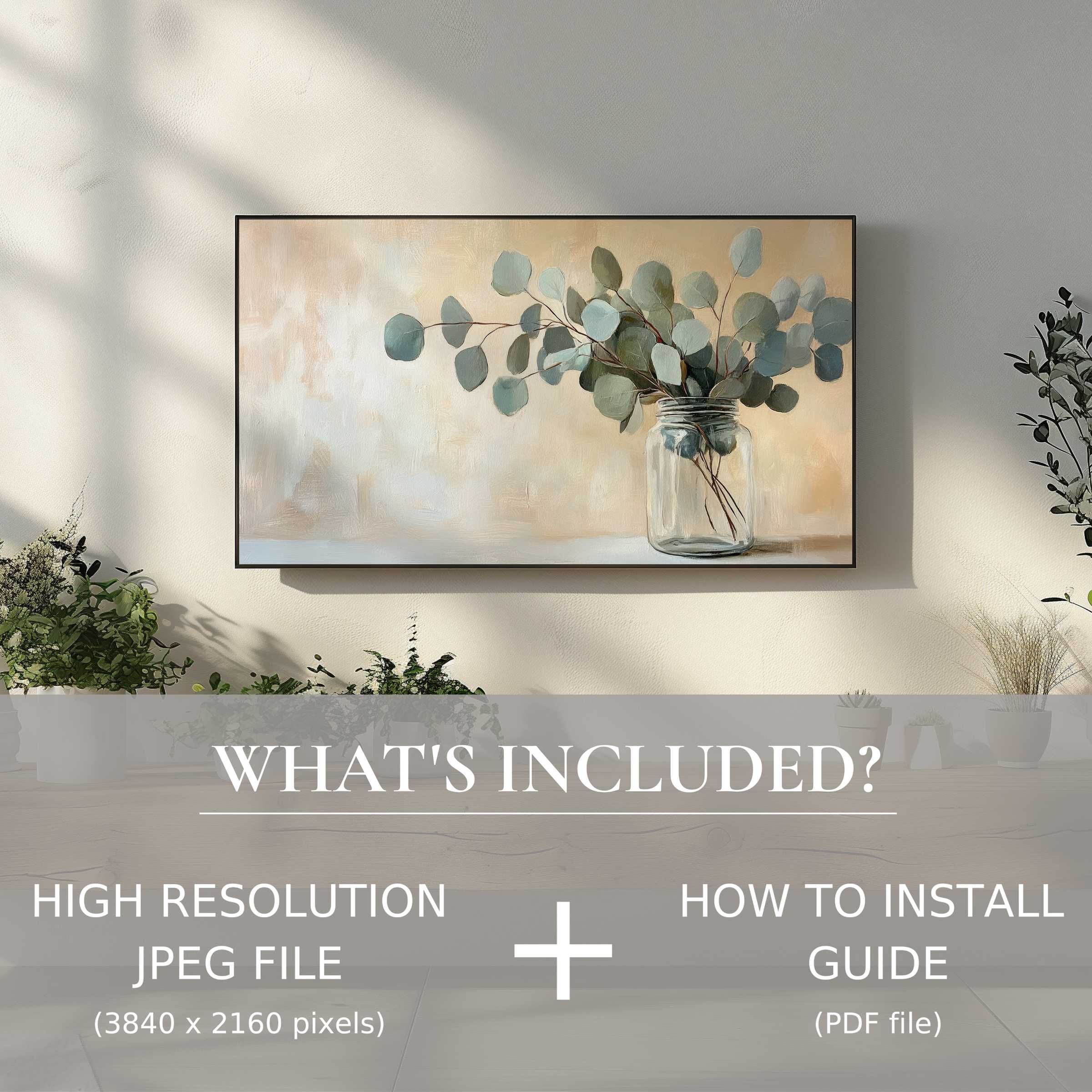 Elegant floral digital TV art download brightens modern living spaces with effortless digital use and style refinement