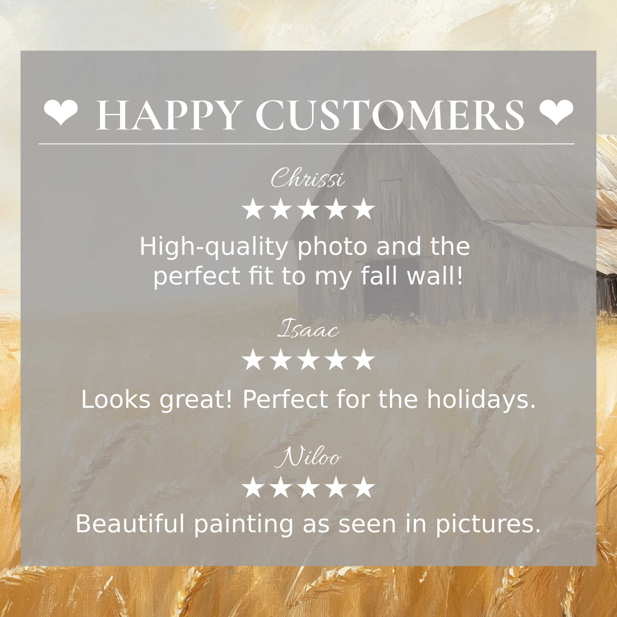 Farmhouse art for Frame TV with abstract sunset hues; happy customer reviews build trust in elegant design