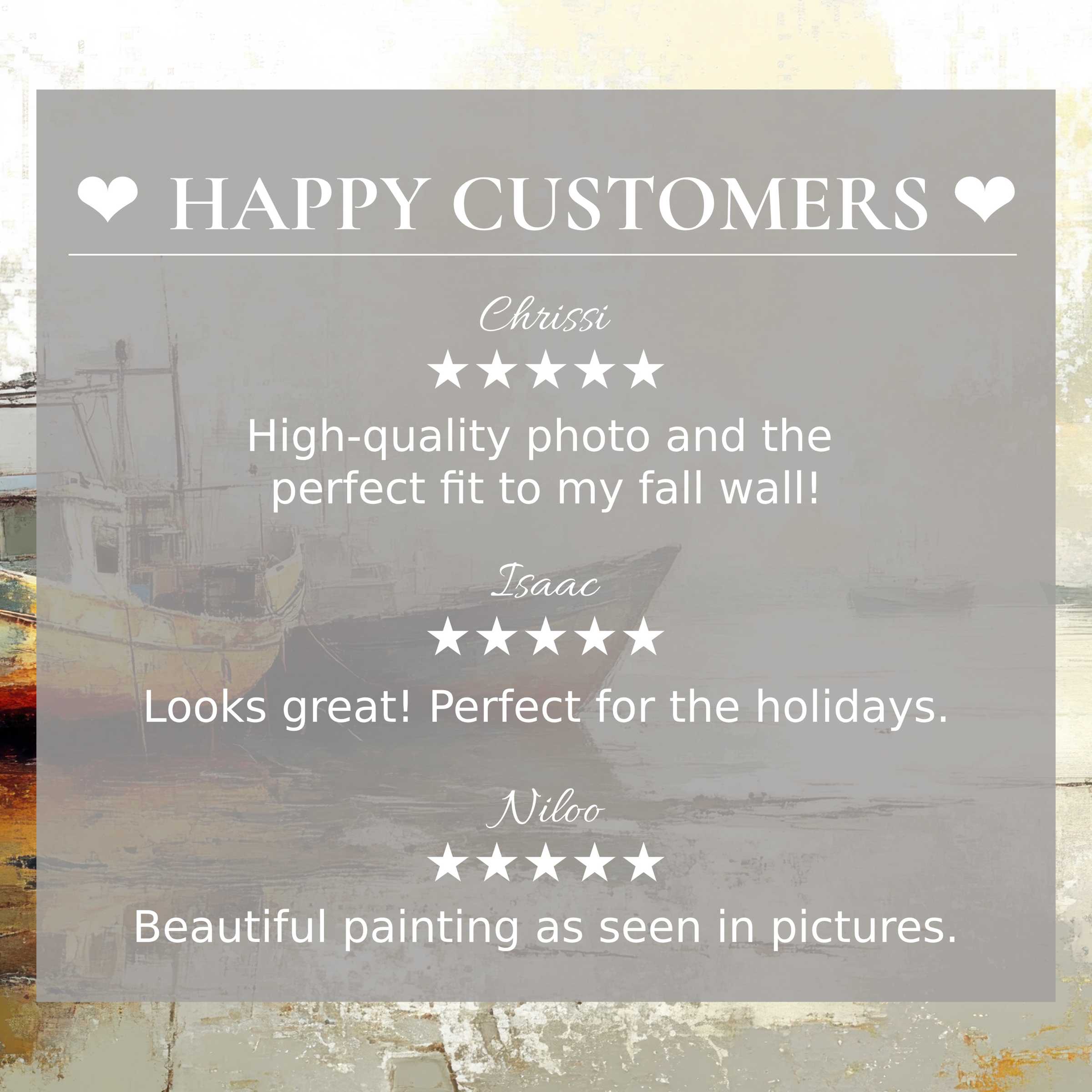 Happy customer reviews highlight elegant beach art for Frame TV with abstract sunset tones building trust and style