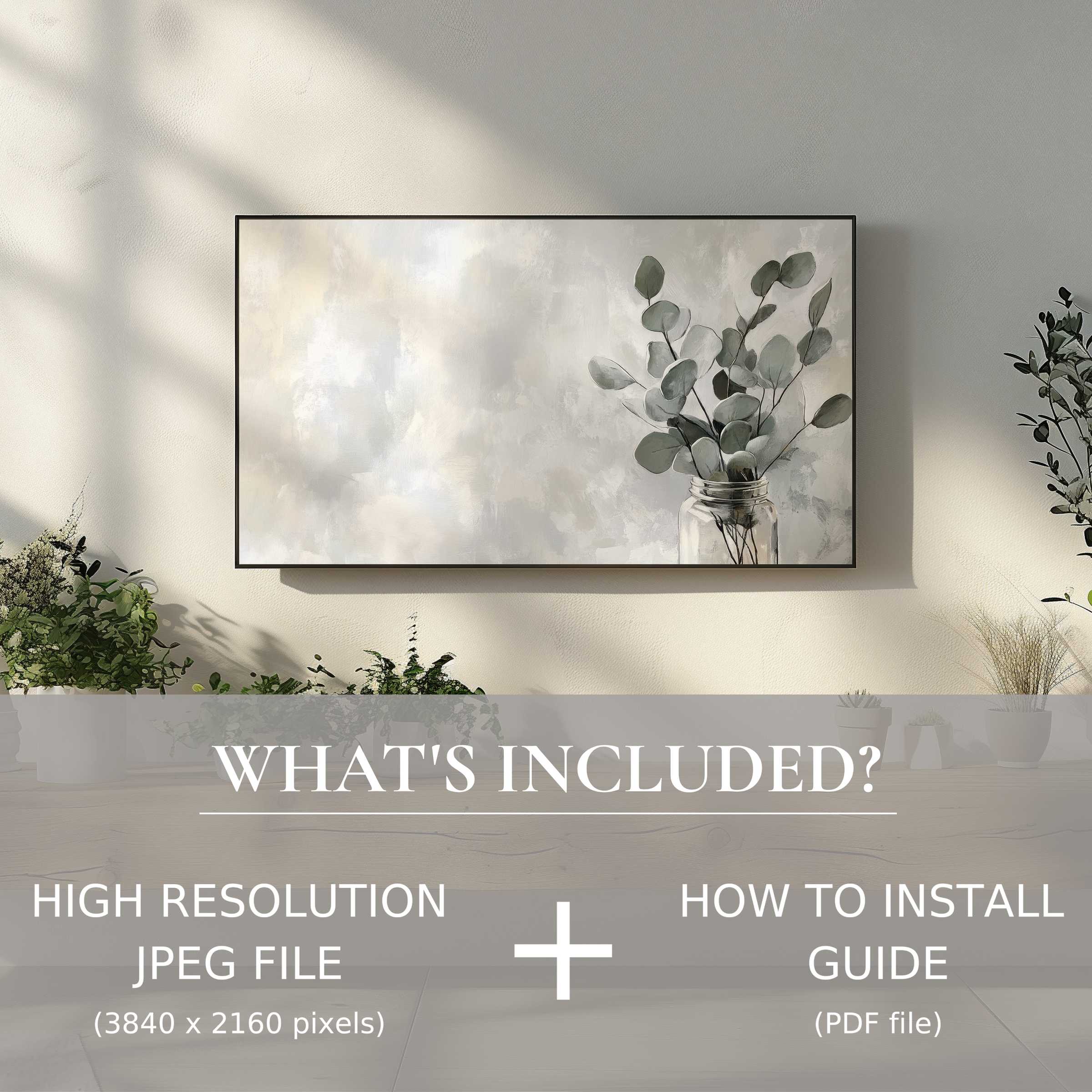 Elegant floral digital TV art download enhances modern living spaces with easy digital use and style refinement