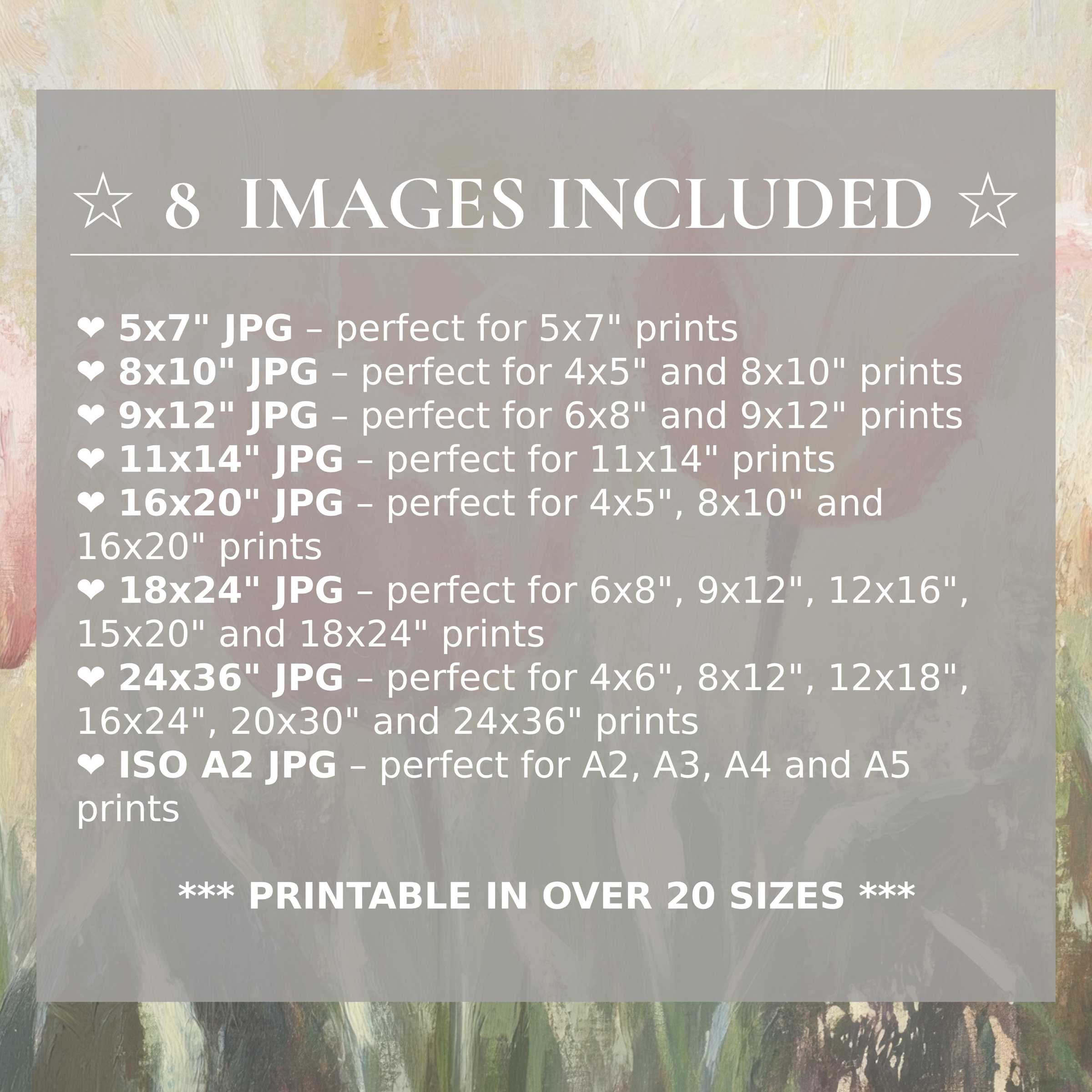 Radiant spring digital print in soft pastels and warm neutrals, delivered in 8 high-quality sizes to elevate modern interiors with versatile sophistication