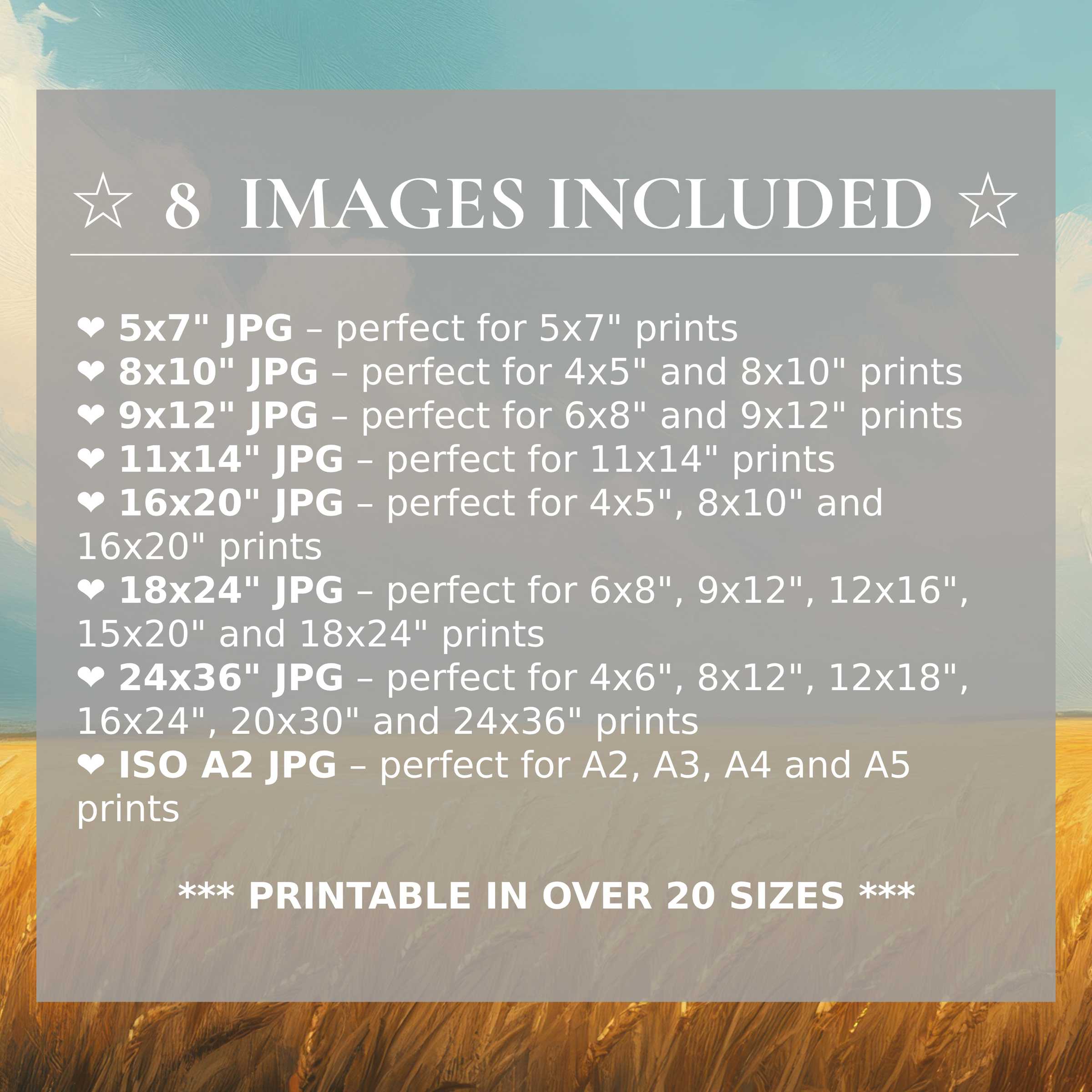 Radiant landscape digital print in soothing turquoise and golden hues, elevating modern interiors with style Includes 8 high-quality sizes