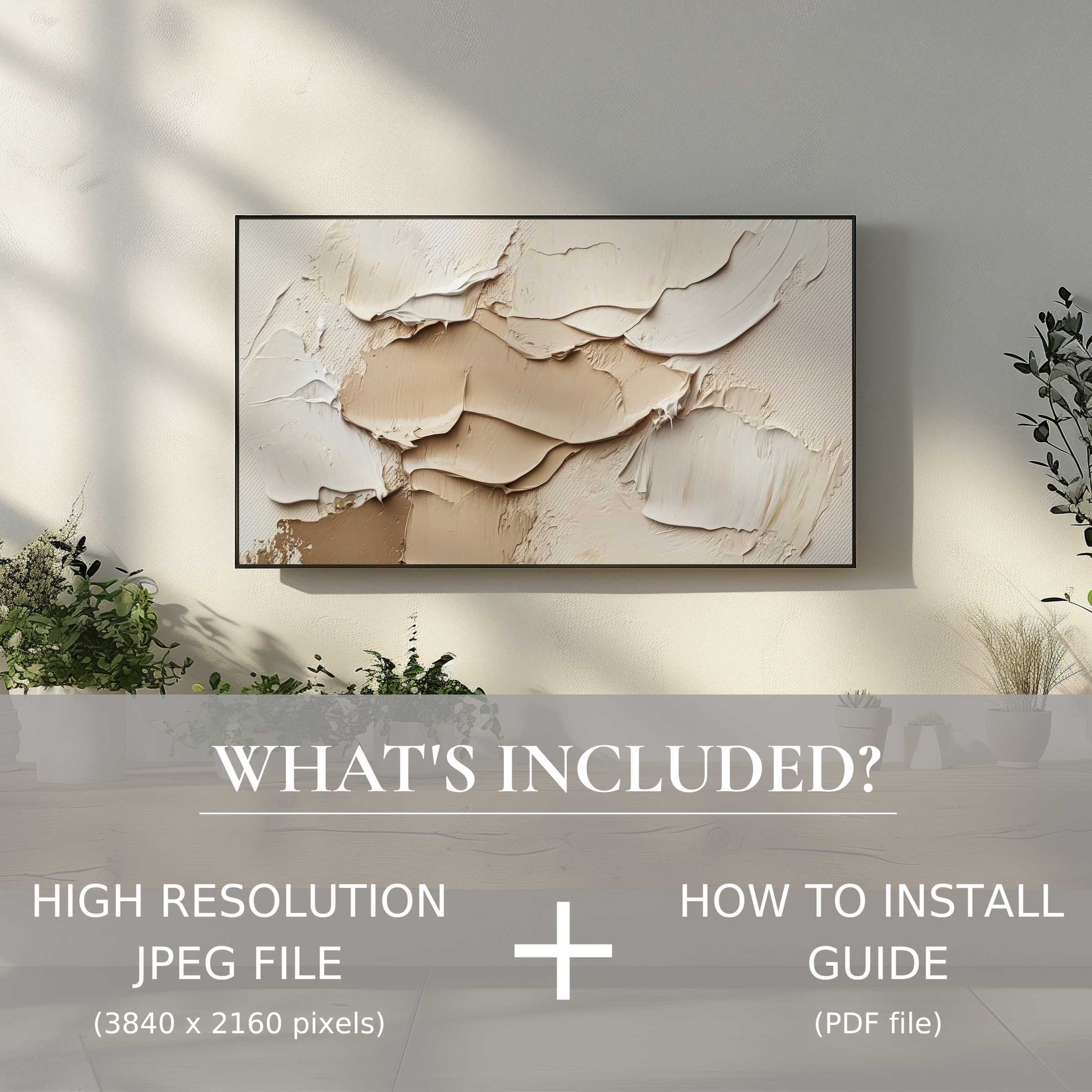 Elegant neutral digital TV art download enhances any living space with easy high-res use and seamless style
